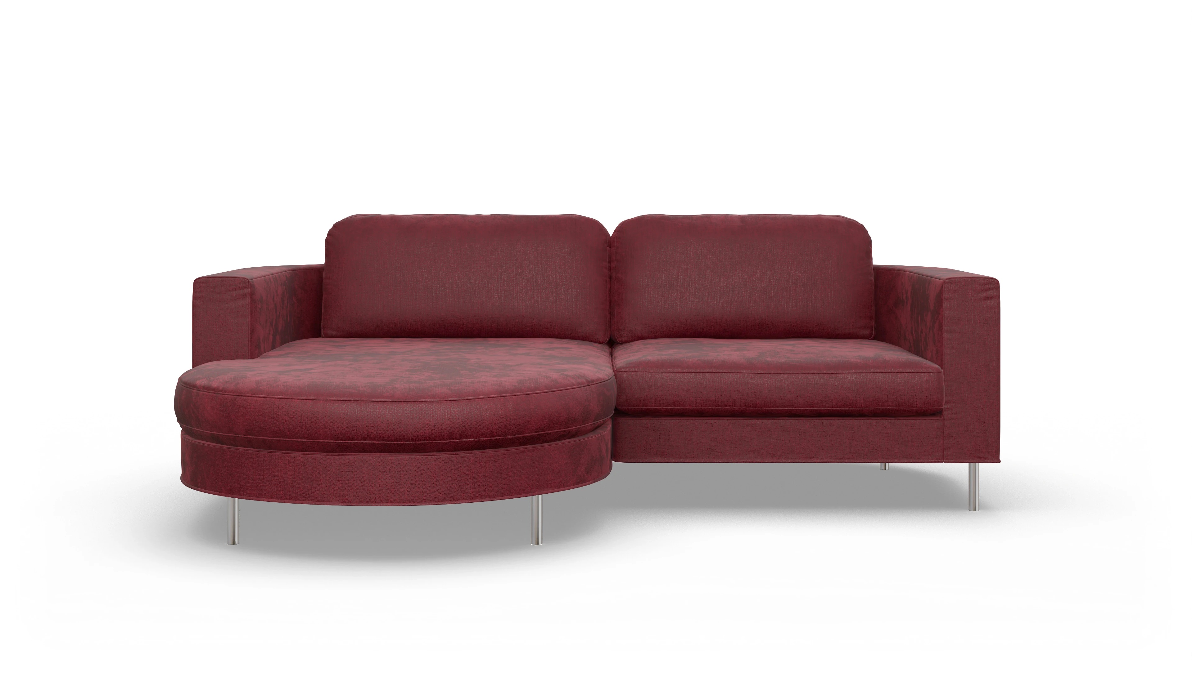Ansicht des Produktes Girando Sofa mit Rec links in Stoff rot