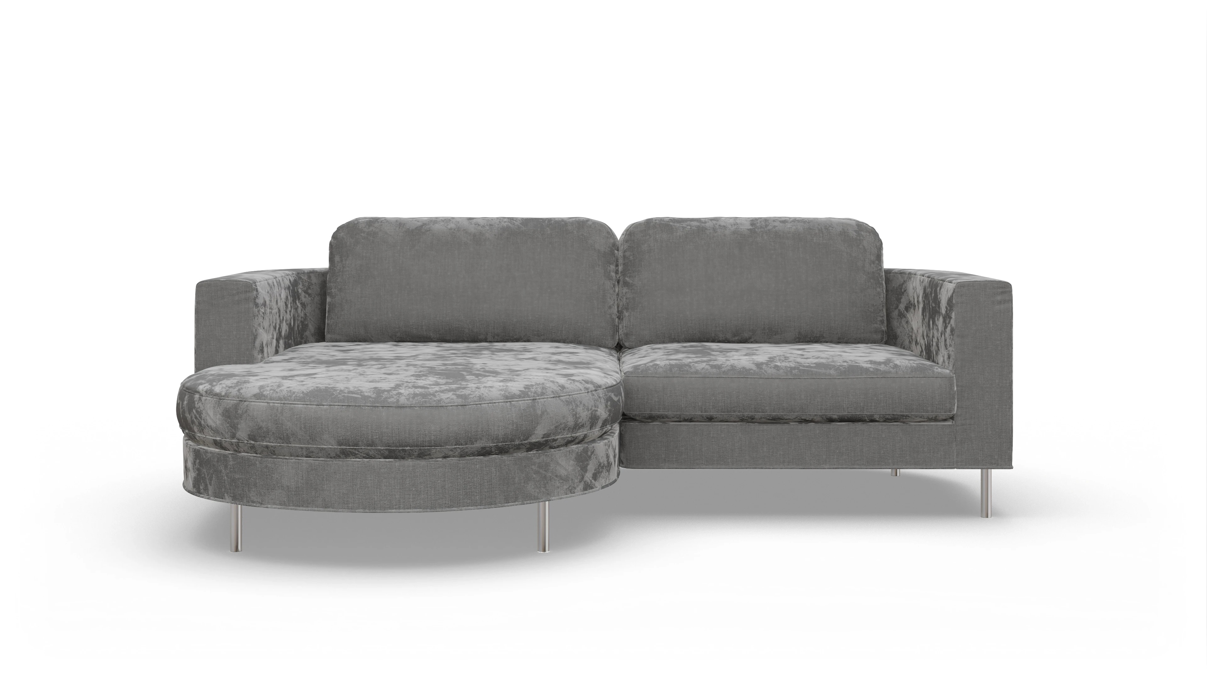 Ansicht des Produktes Girando Sofa mit Rec links in Stoff grau