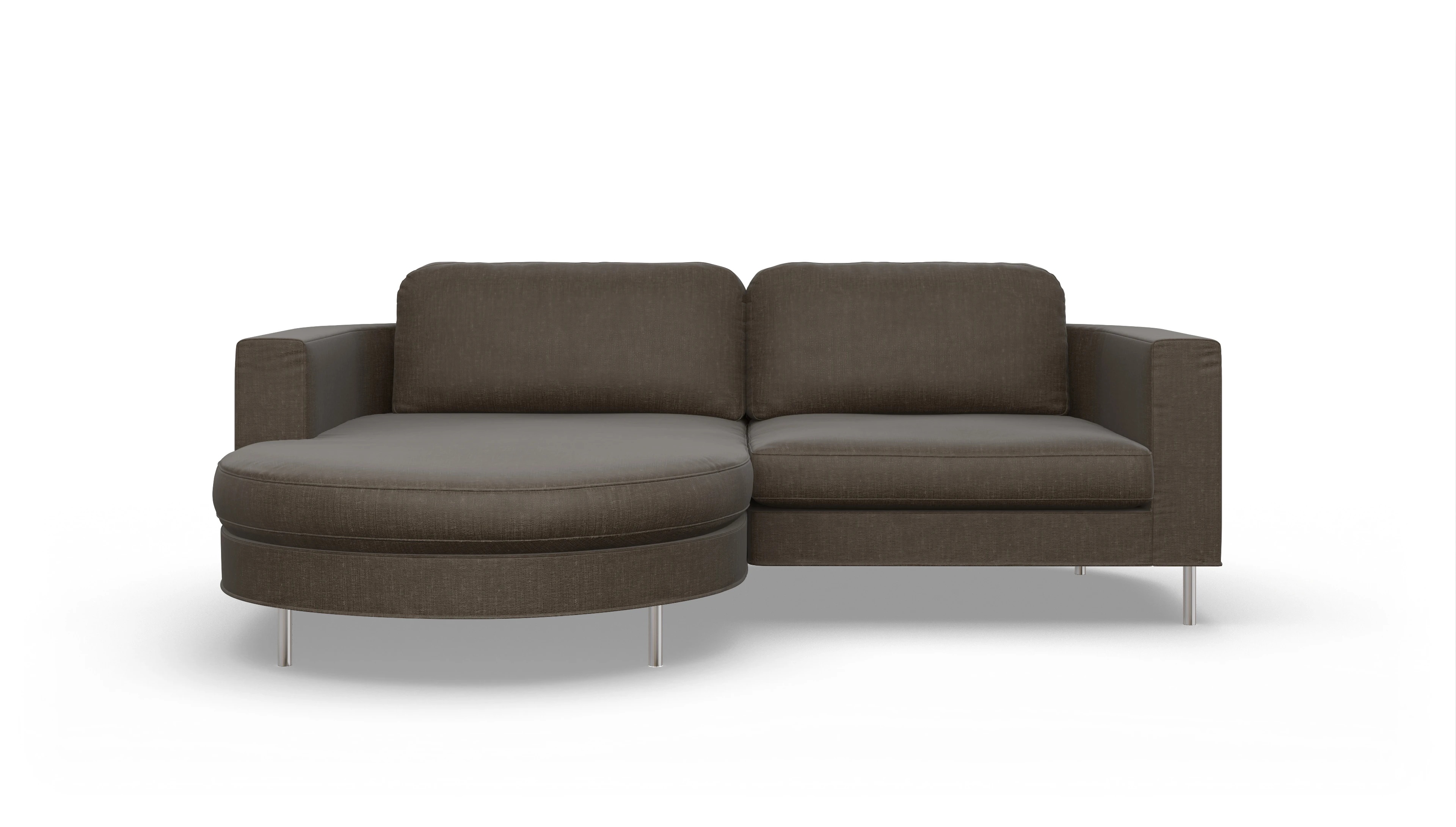 Ansicht des Produktes Girando Sofa mit Rec links in Stoff braun