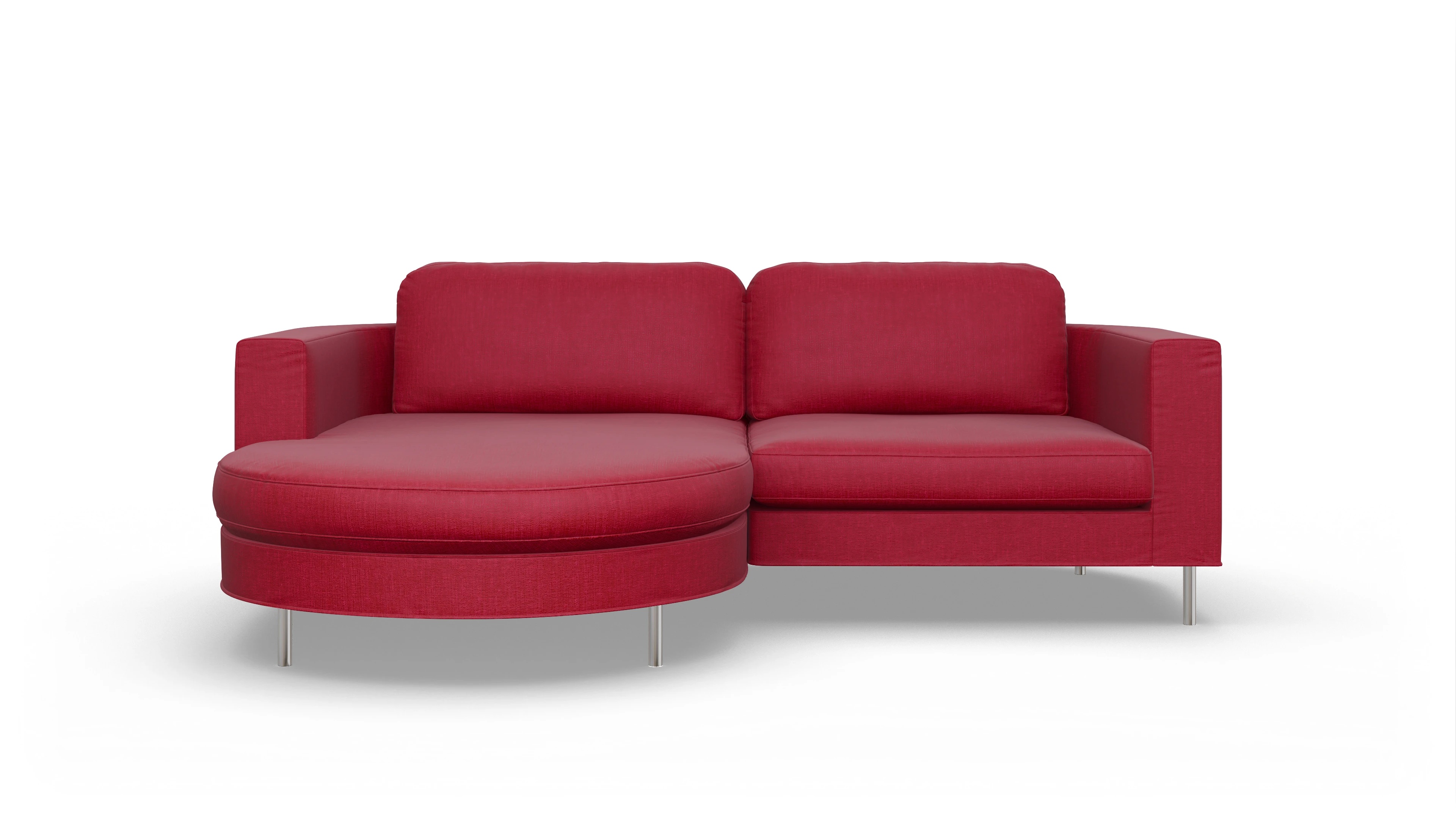Ansicht des Produktes Girando Sofa mit Rec links in Stoff rot