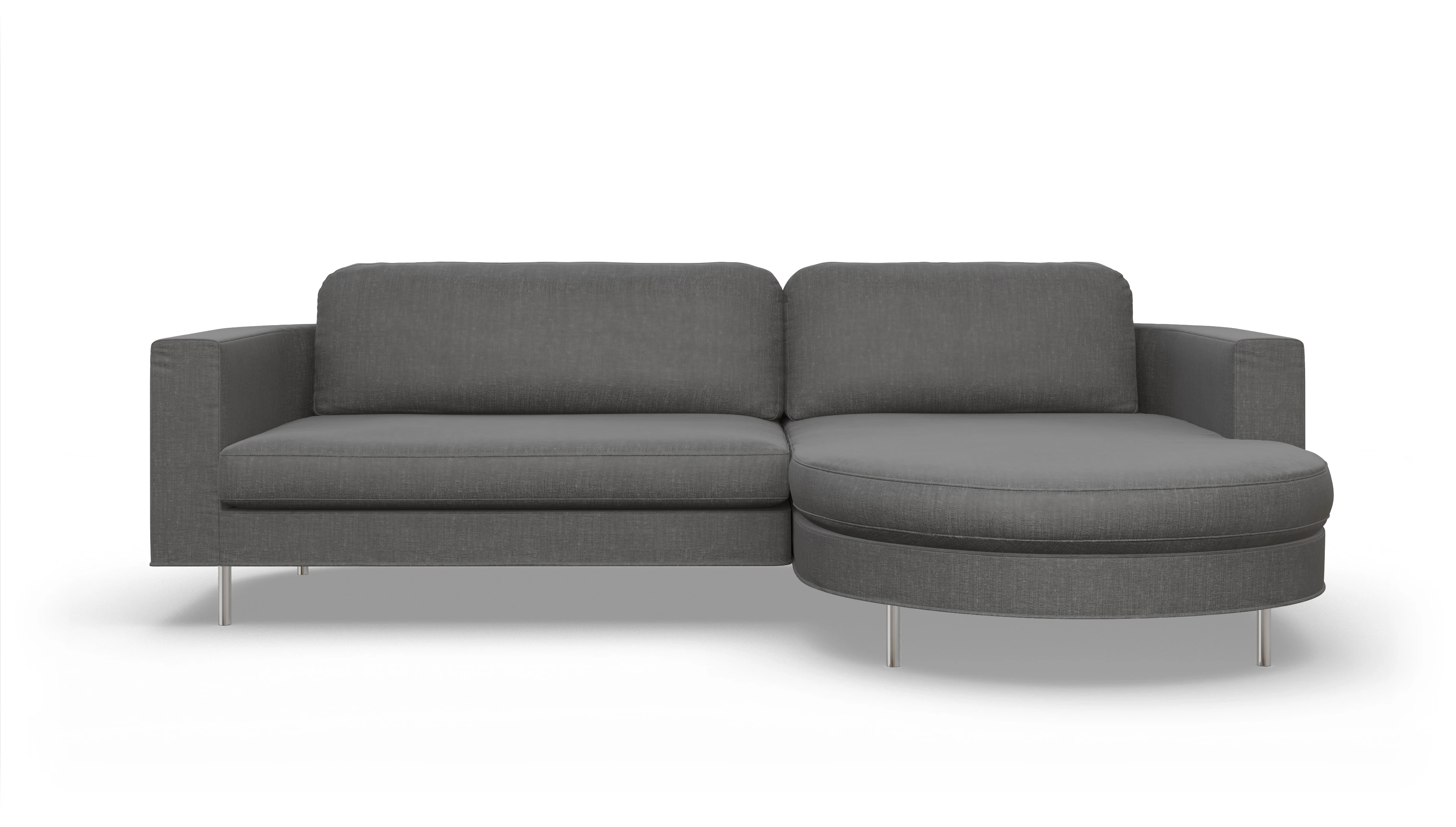Ansicht des Produktes Girando Sofa mit Rec rechts in Stoff grau
