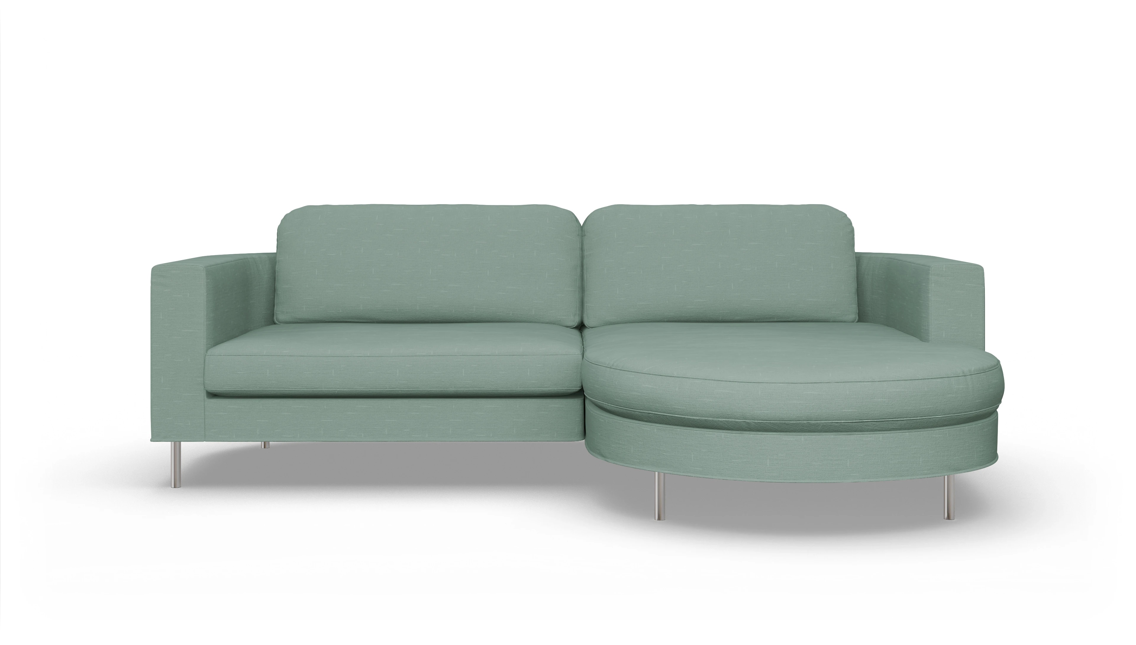 Ansicht des Produktes Girando Sofa mit Rec rechts in Stoff grün