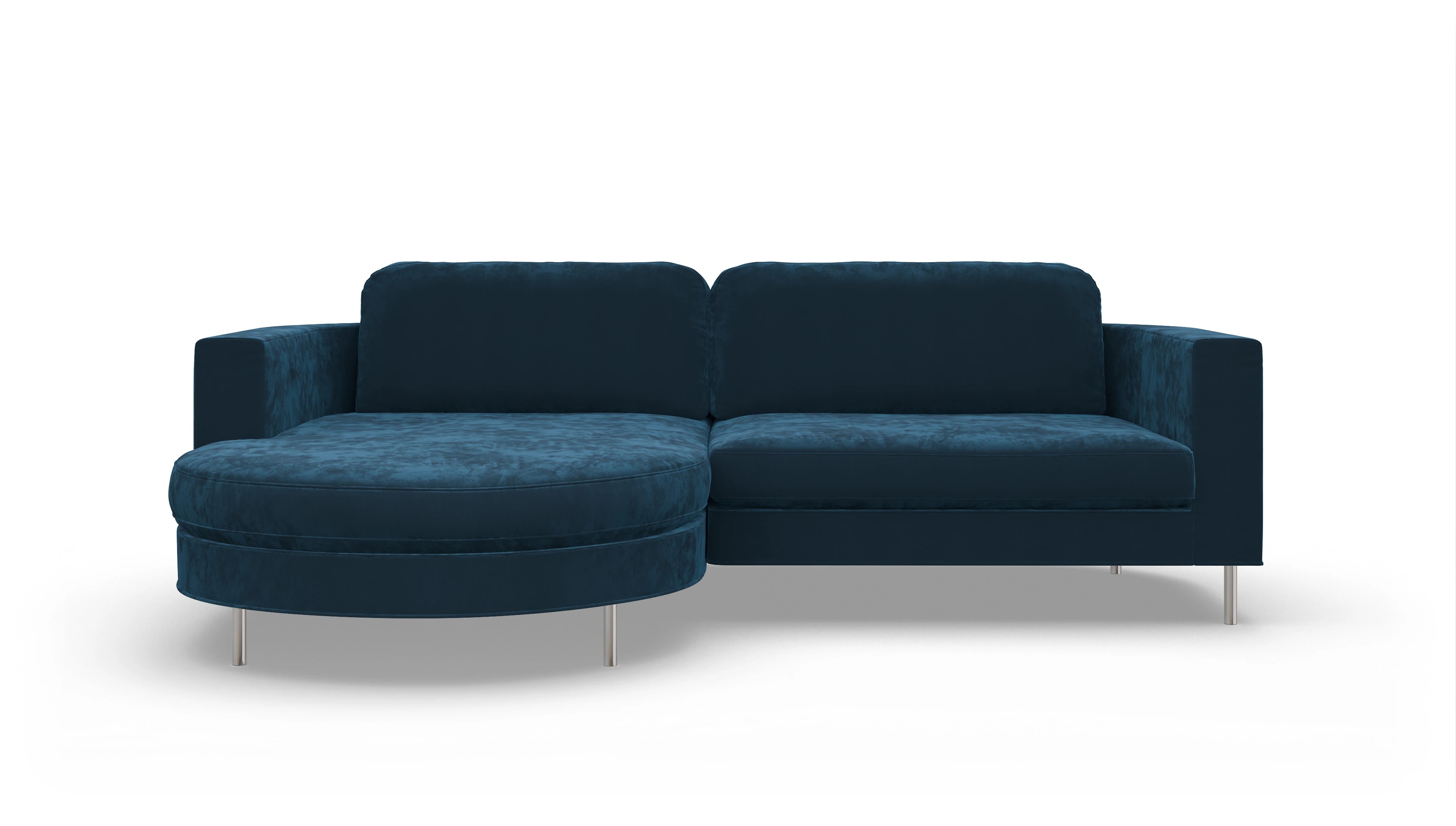 Ansicht des Produktes Girando Sofa mit Rec links in Samt blau