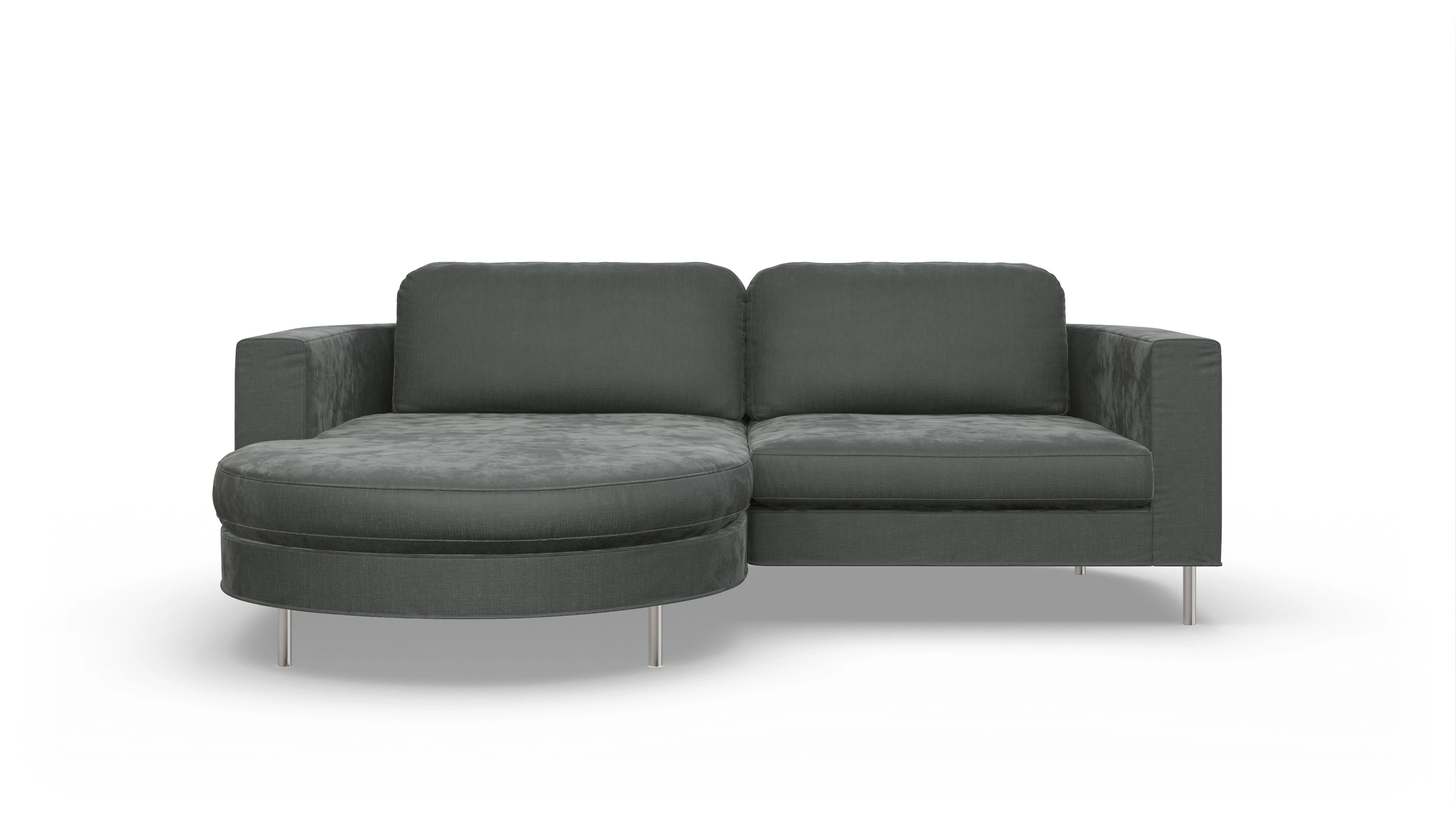 Ansicht des Produktes Girando Sofa mit Rec links in Stoff grau