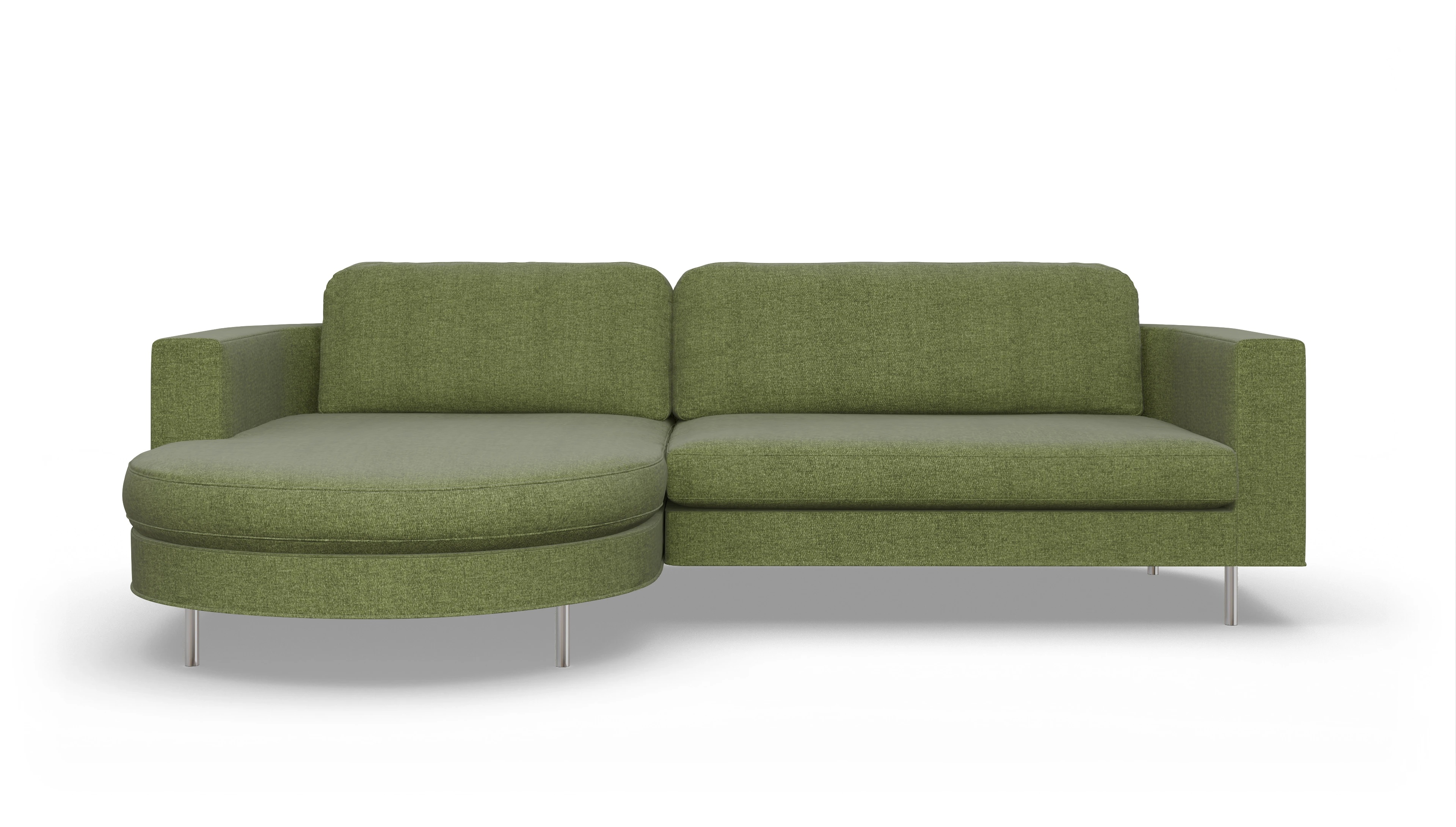 Ansicht des Produktes Girando Sofa mit Rec links in Stoff grün