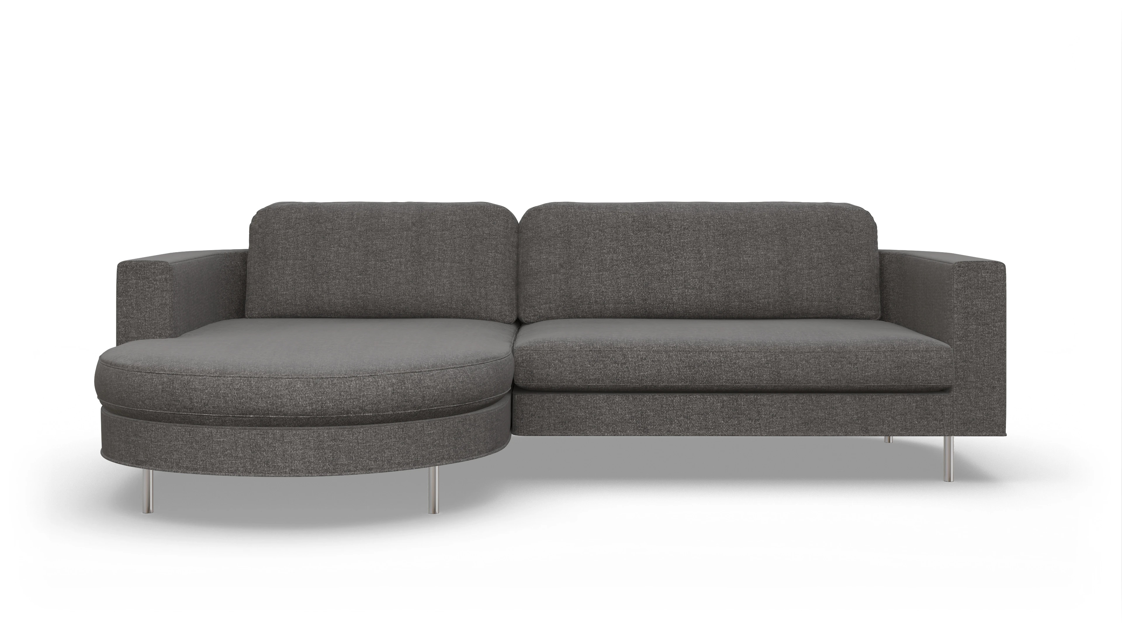 Ansicht des Produktes Girando Sofa mit Rec links in Stoff grau