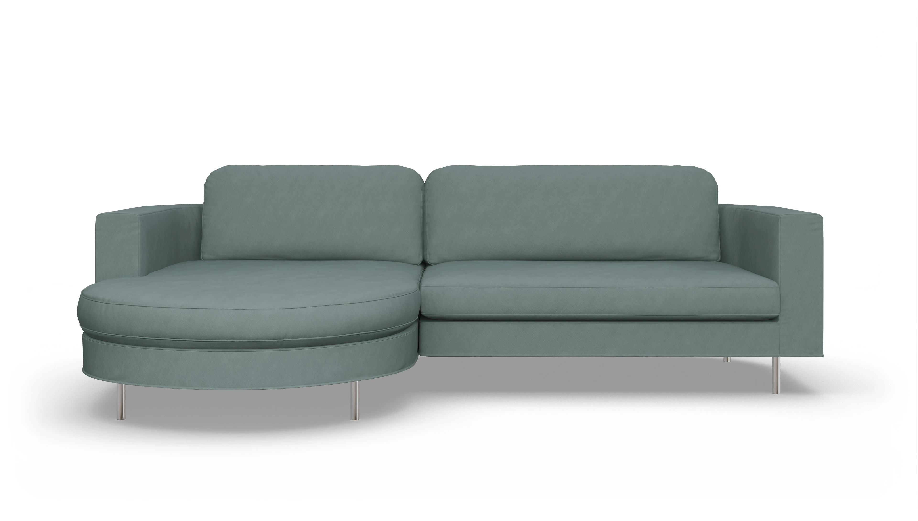 Ansicht des Produktes Girando Sofa mit Rec links in Stoff blau