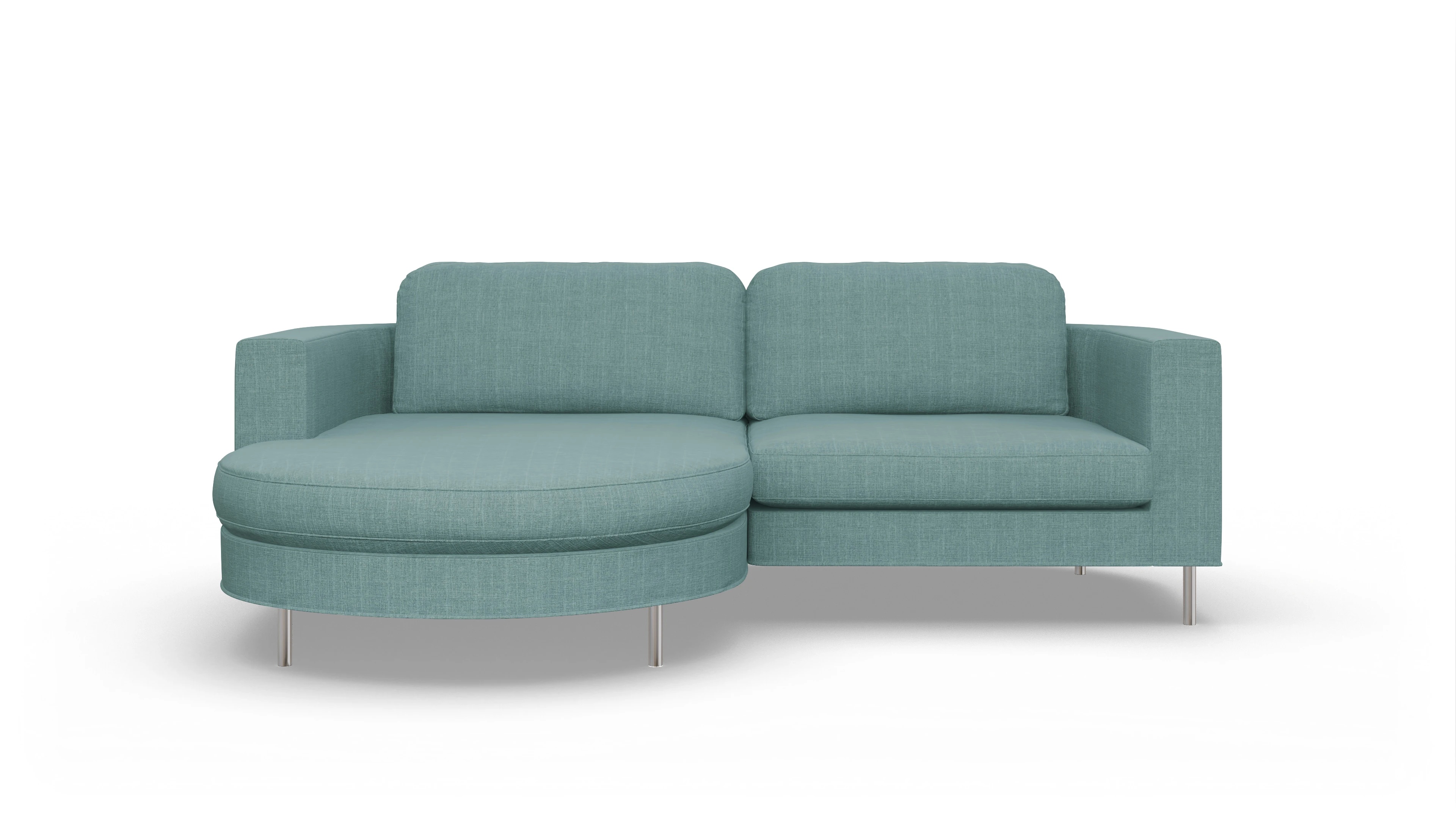 Ansicht des Produktes Girando Sofa mit Rec links in Stoff blau