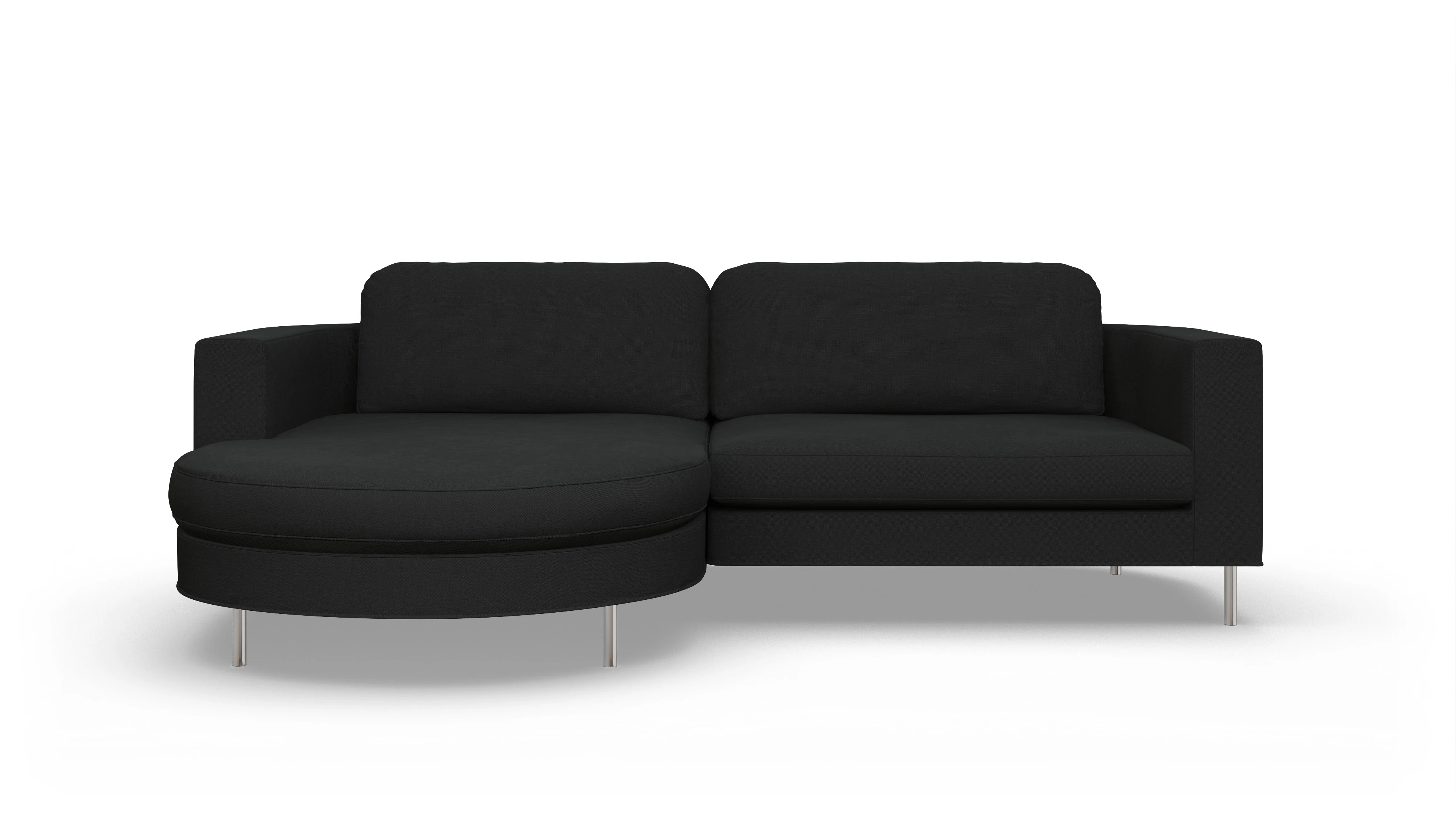 Ansicht des Produktes Girando Sofa mit Rec links in Stoff schwarz