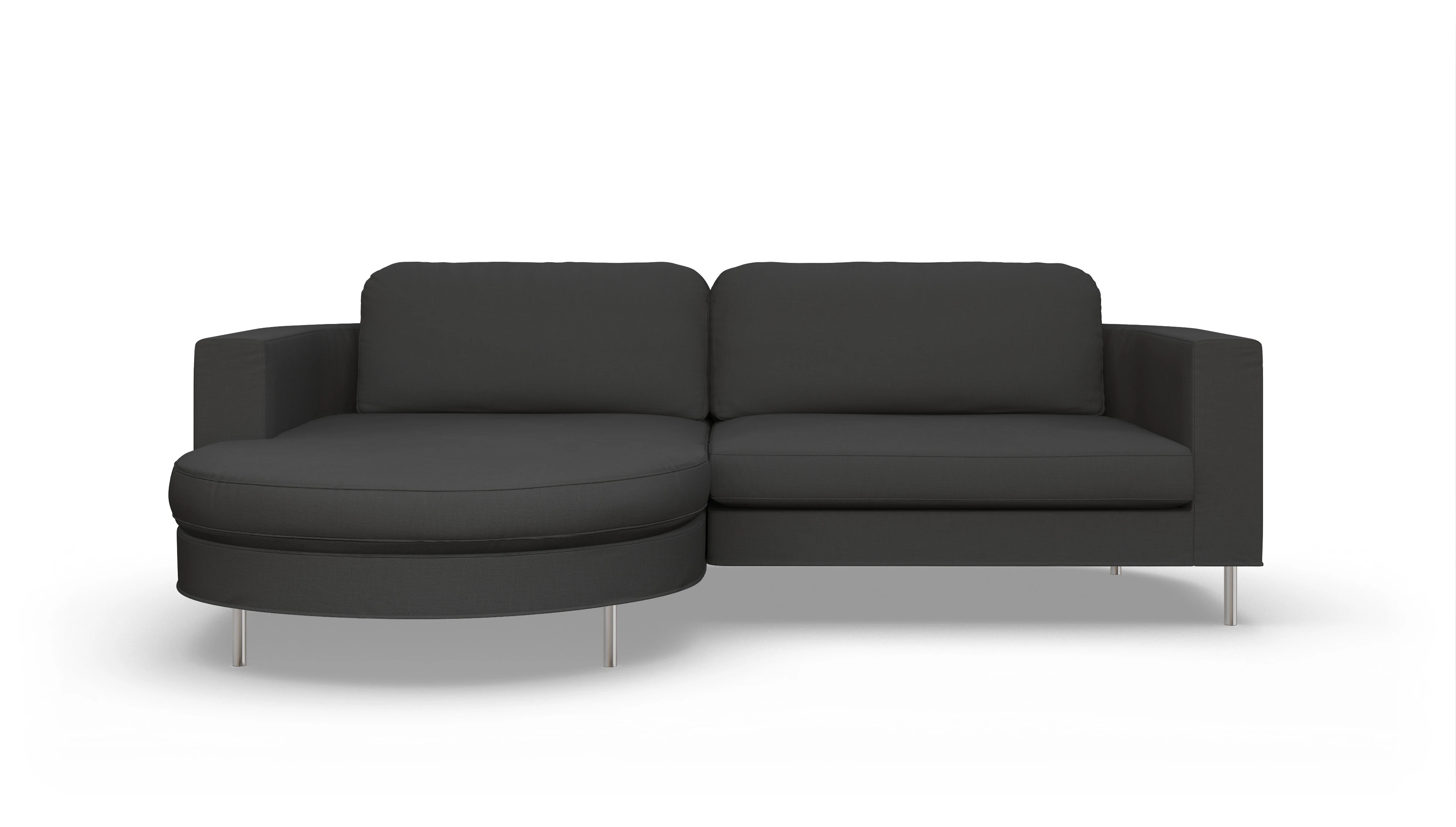 Ansicht des Produktes Girando Sofa mit Rec links in Stoff schwarz