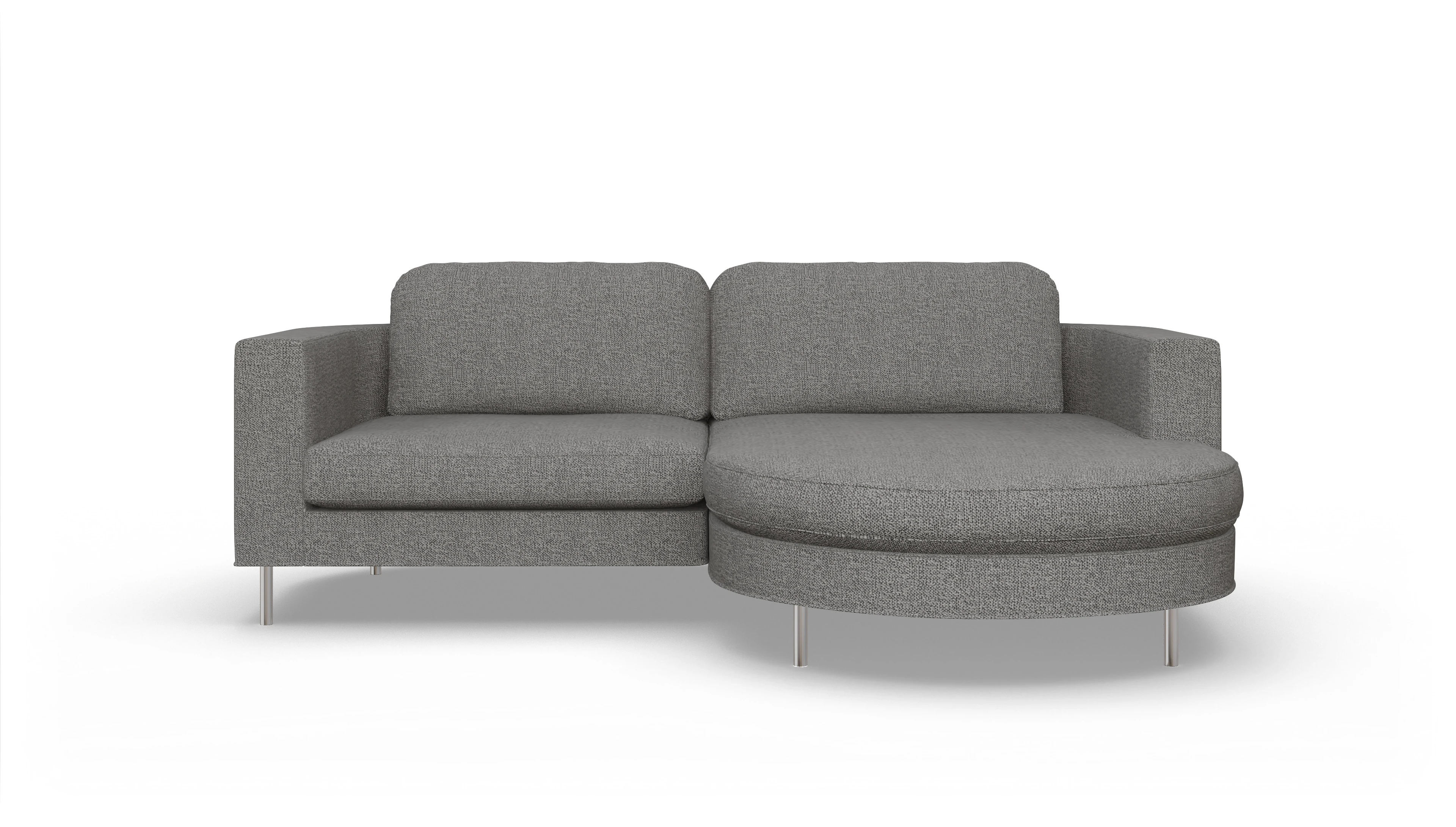 Ansicht des Produktes Girando Sofa mit Rec rechts in Stoff grau