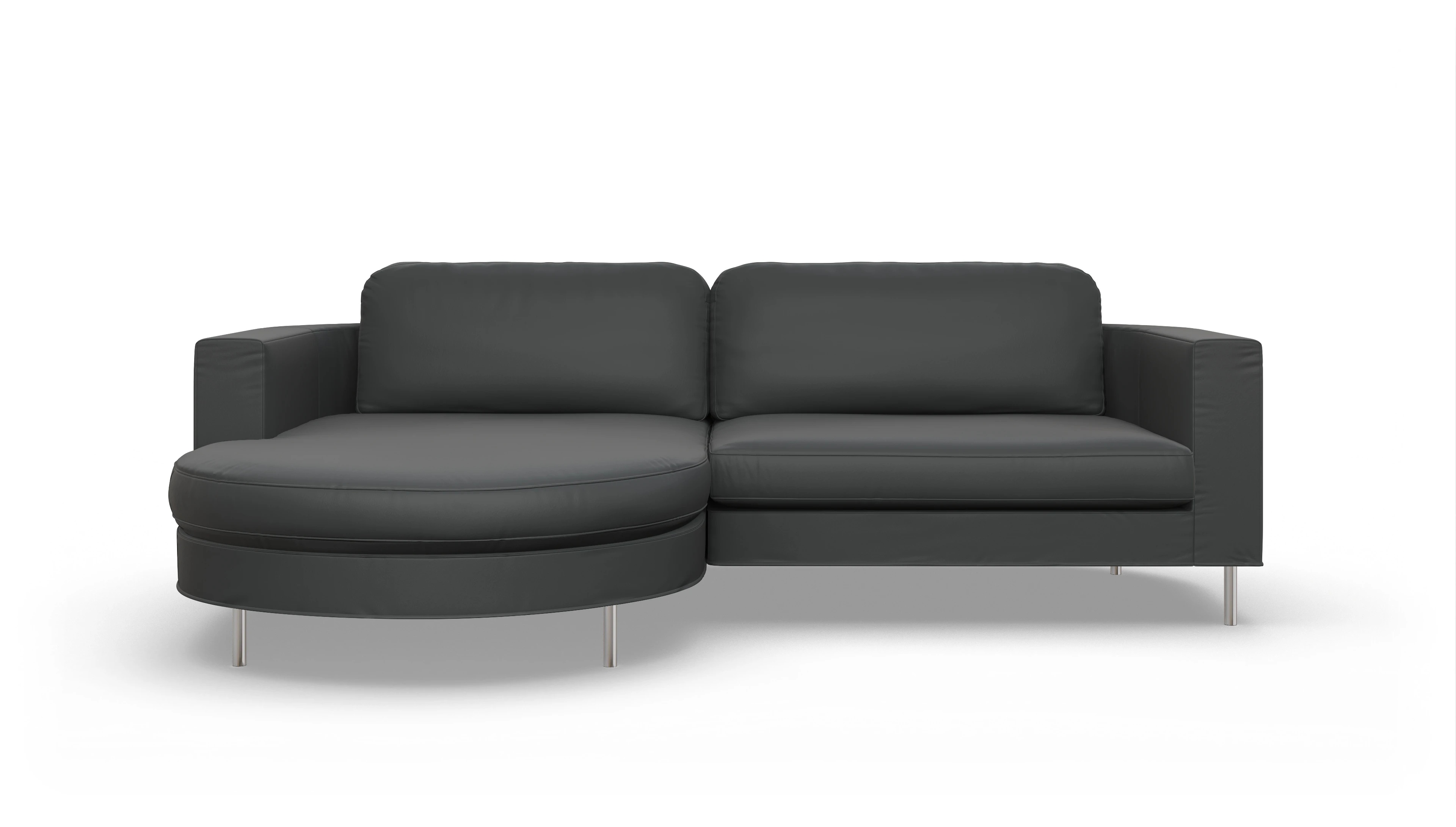 Ansicht des Produktes Girando Sofa mit Rec links in Leder grau
