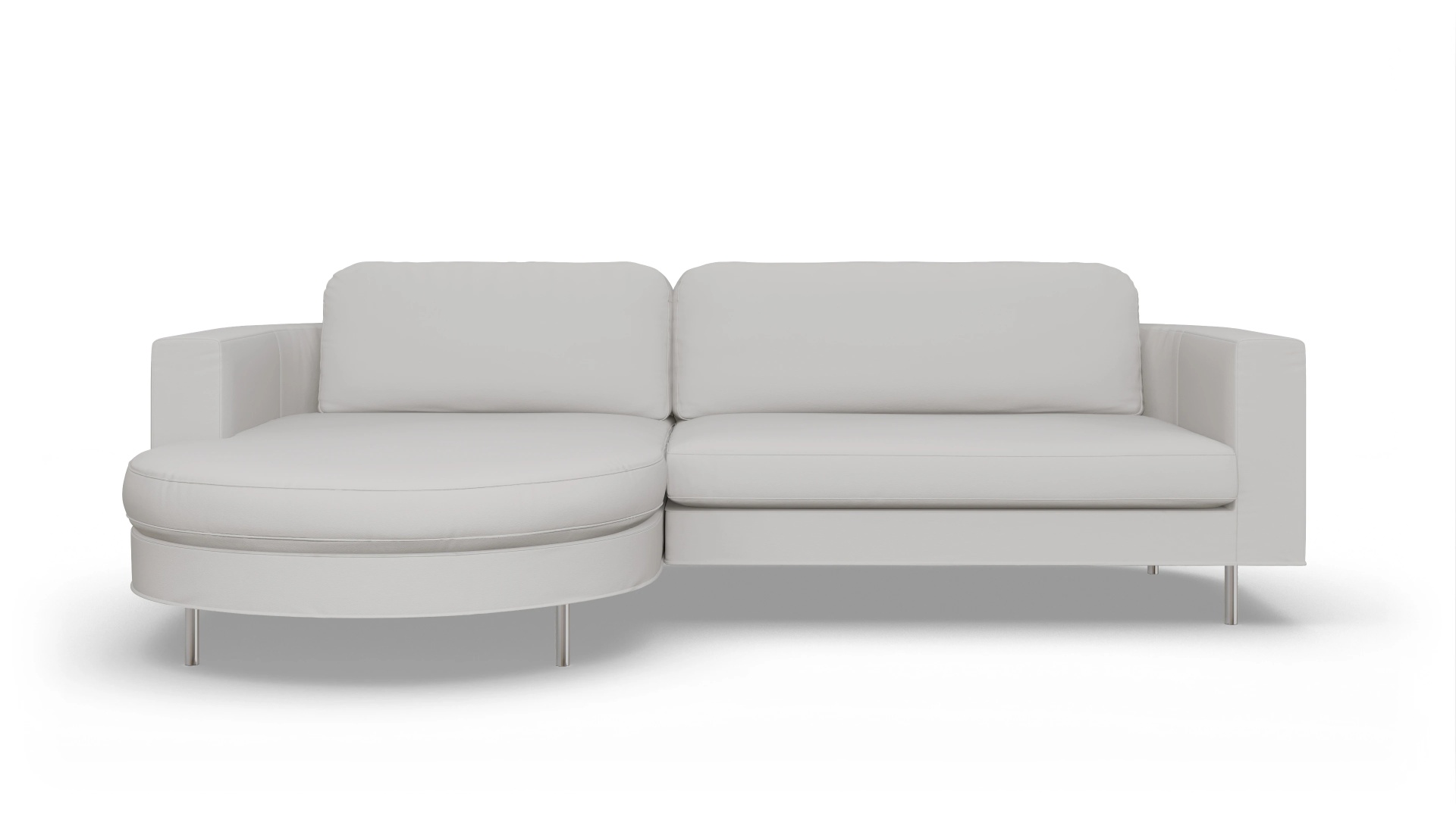 Ansicht des Produktes Girando Sofa mit Rec links in Leder weiß