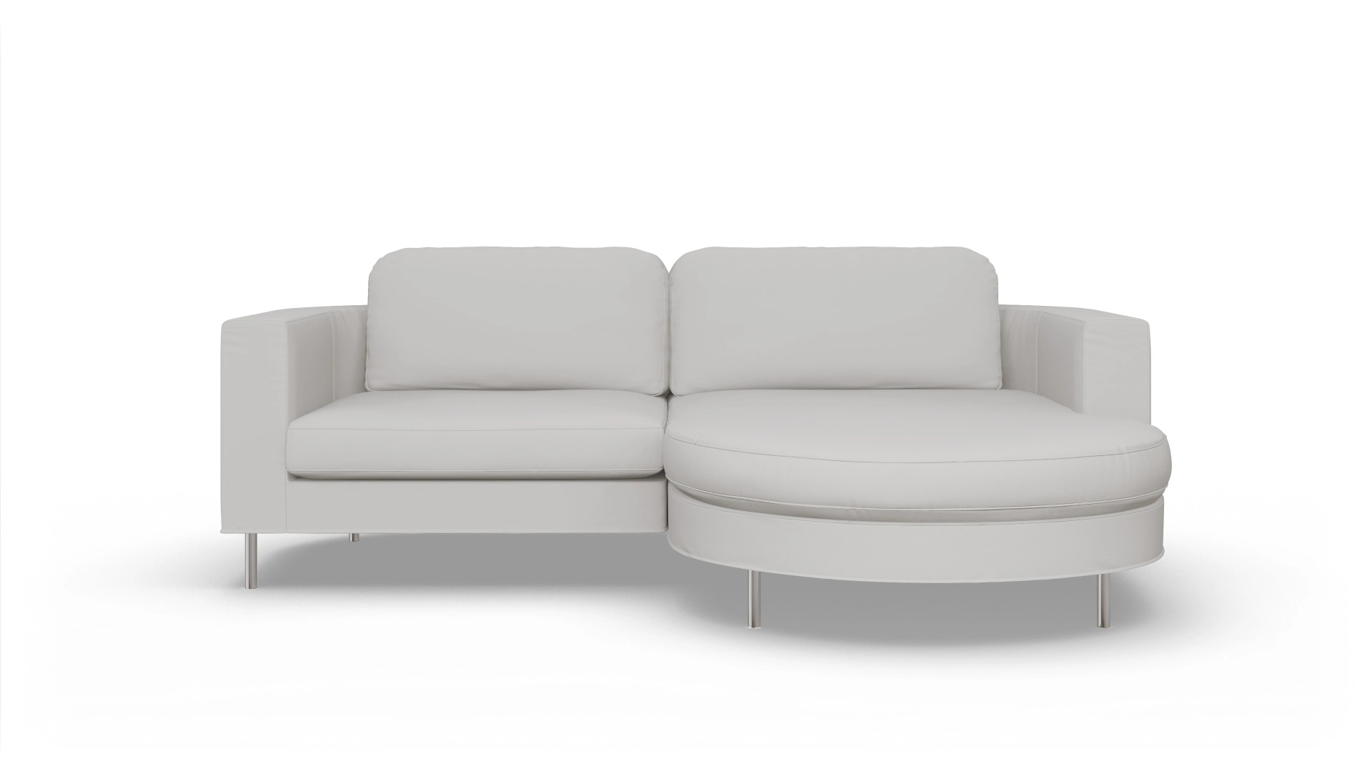 Ansicht des Produktes Girando Sofa mit Rec rechts in Leder weiß