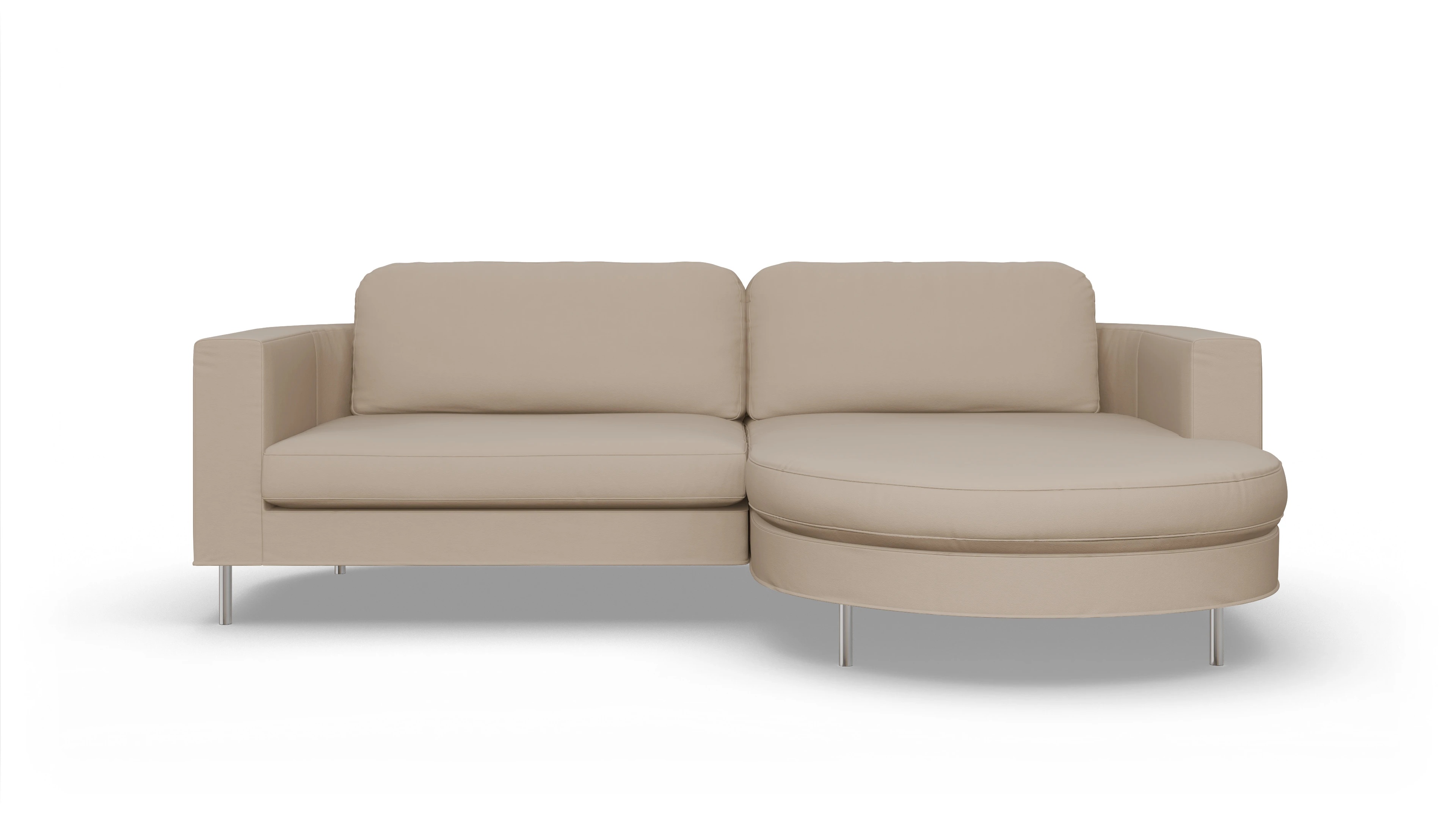 Ansicht des Produktes Girando Sofa mit Rec rechts in Leder beige