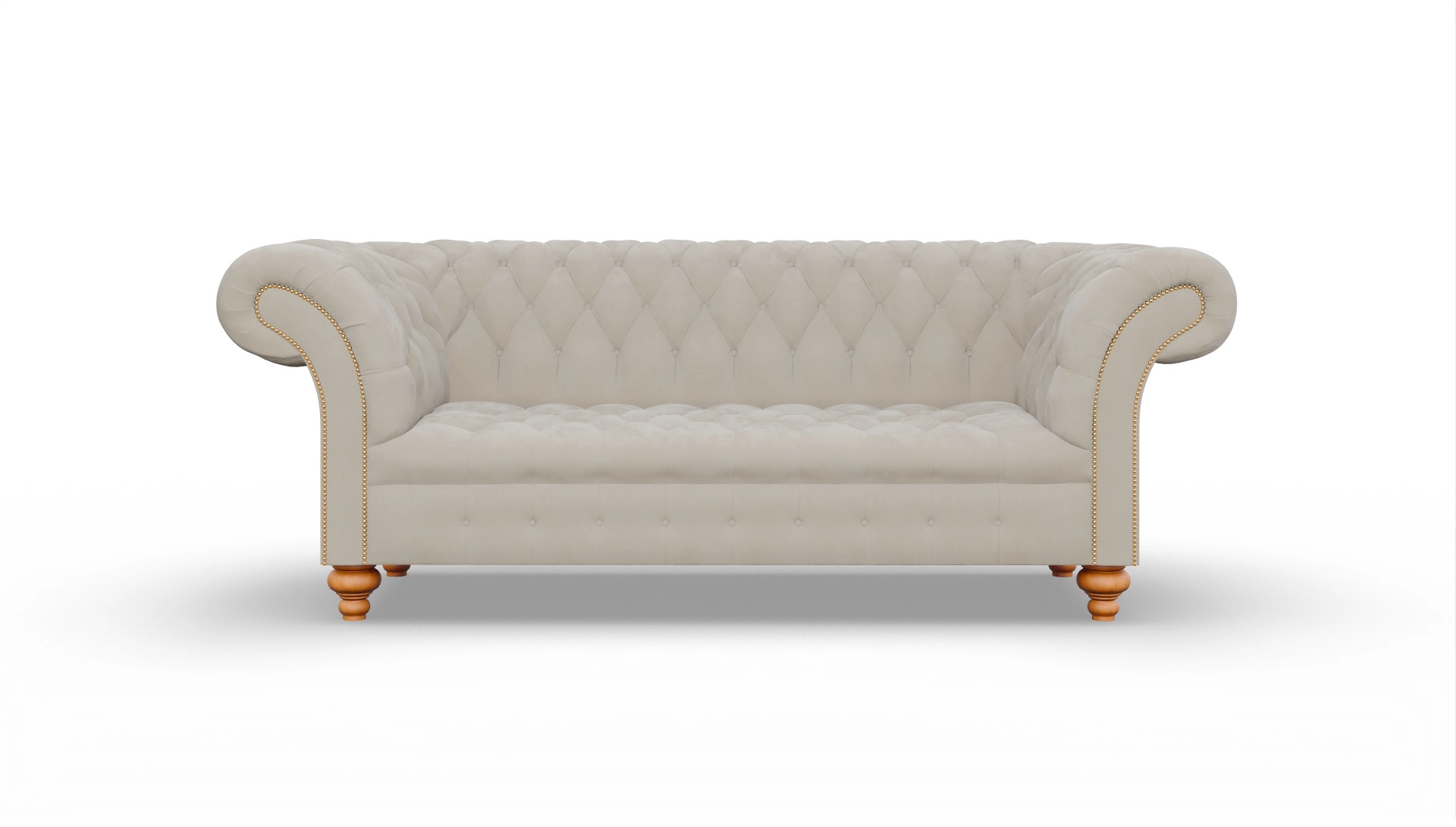 Kolonialstil-Sofa Mayfair in Samt Ansicht des Produktes Mayfair 3-Sitzer in Samt beige