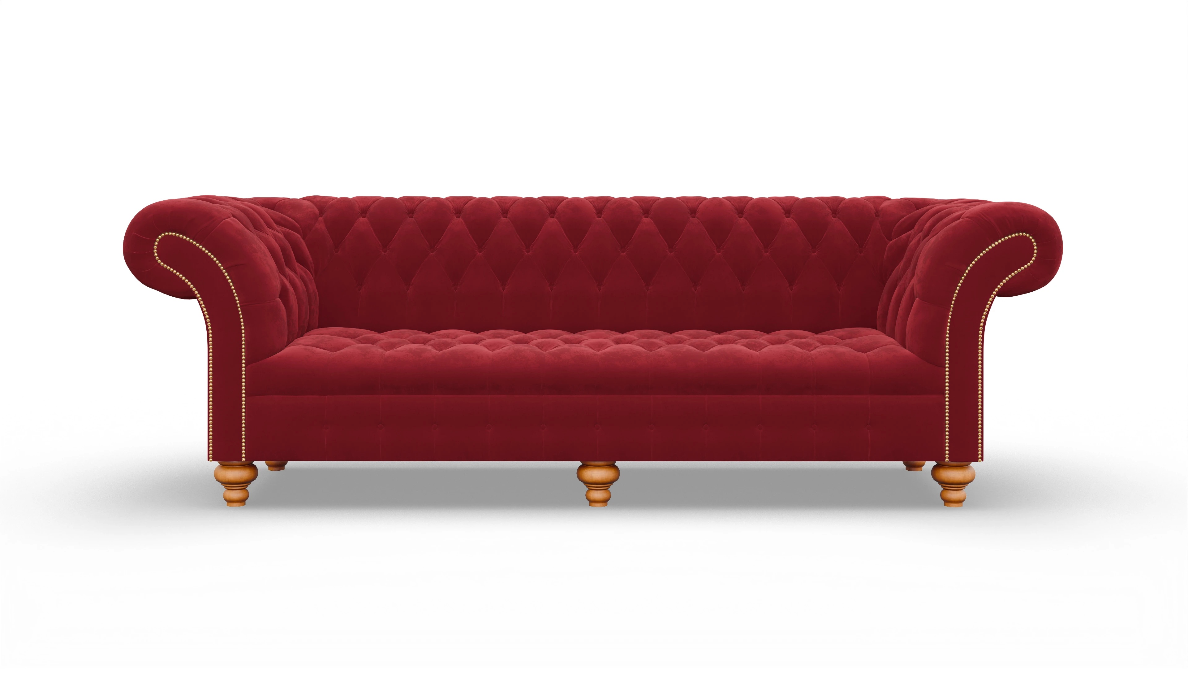 Kolonialstil-Sofa Mayfair in Samt Ansicht des Produktes Mayfair 4-Sitzer in Samt rot