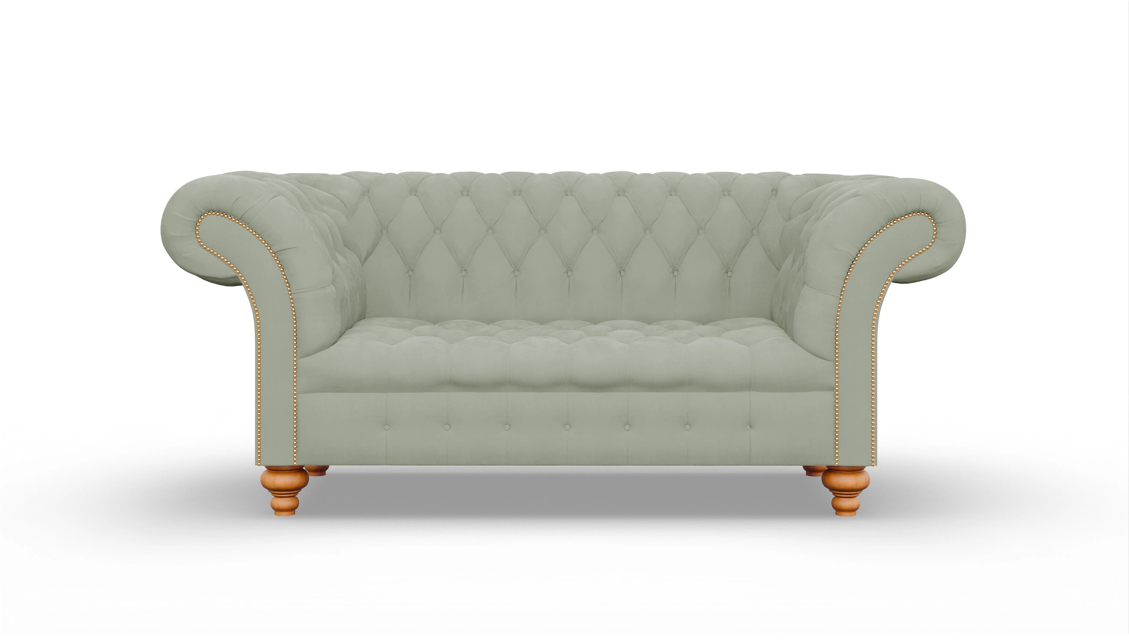 Kolonialstil-Sofa Mayfair in Samt Ansicht des Produktes Mayfair 2-Sitzer in Samt grün