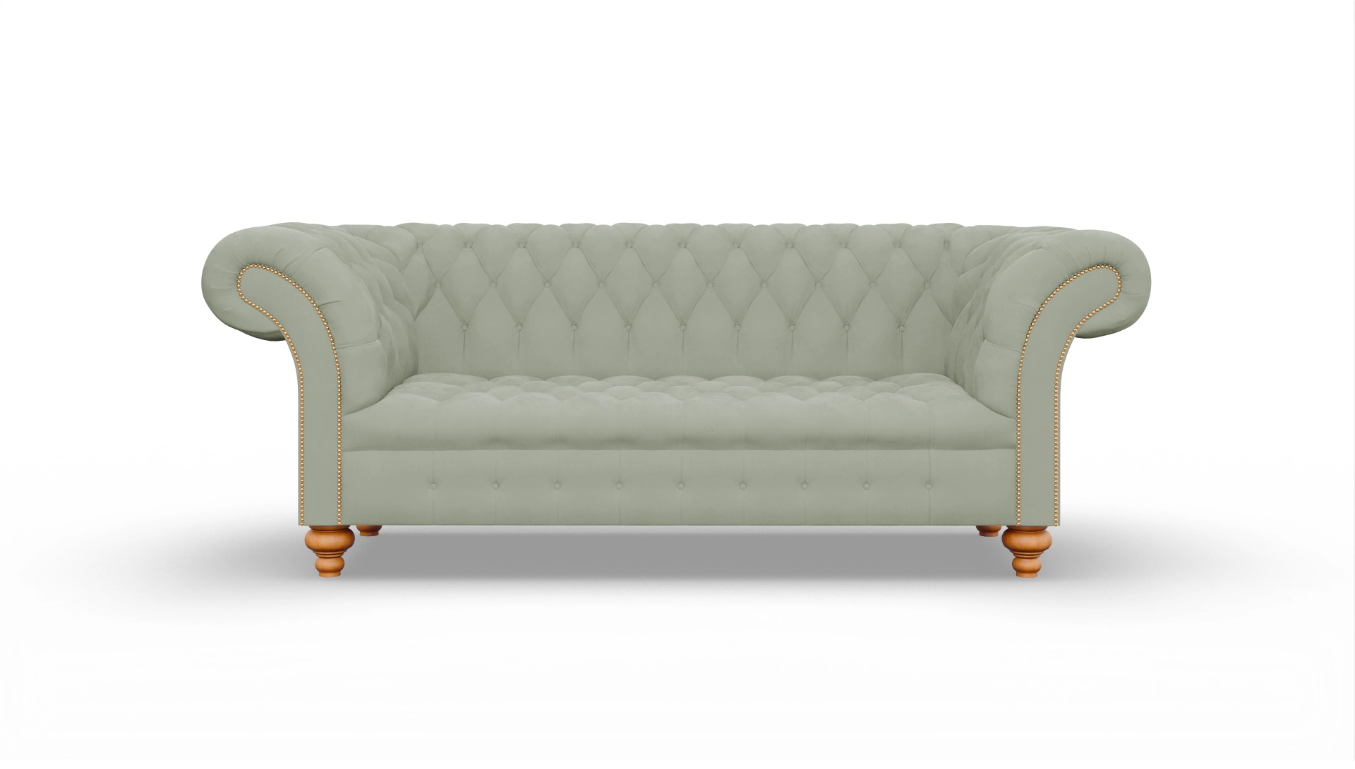 Kolonialstil-Sofa Mayfair in Samt Ansicht des Produktes Mayfair 3-Sitzer in Samt grün