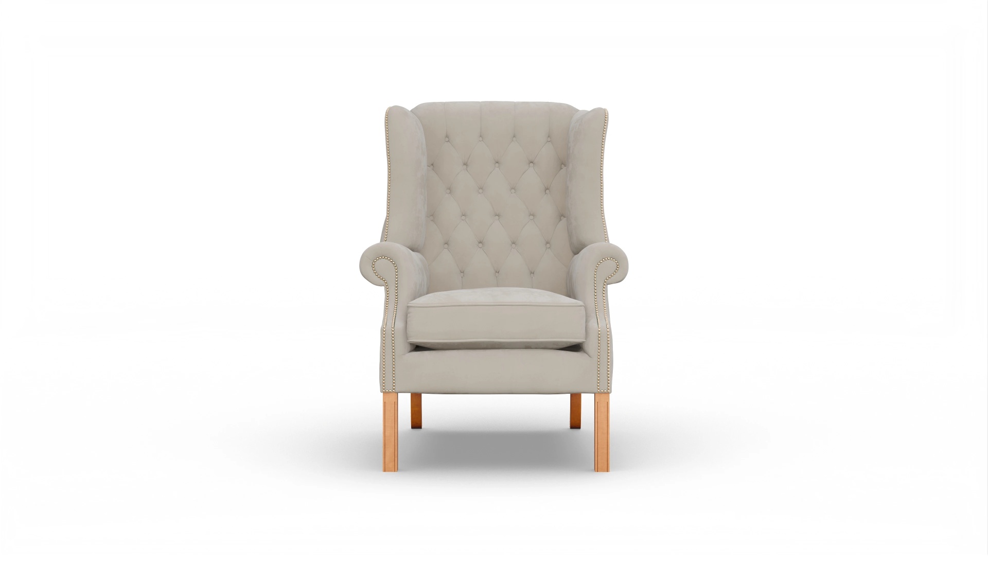 Ohrensessel Francisco in Samt Ansicht des Produktes Francisco Sessel in Samt beige