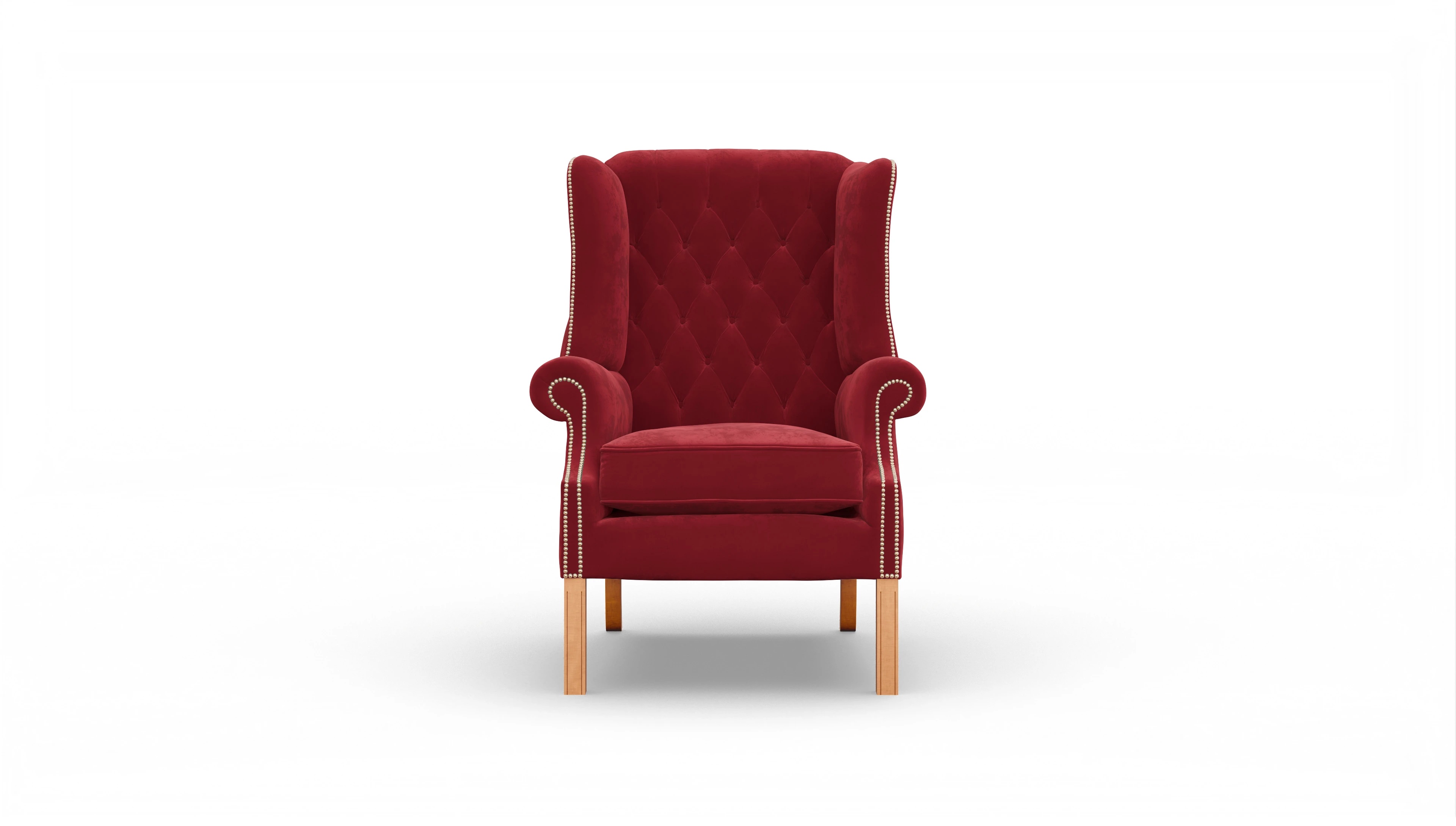Ohrensessel Francisco in Samt Ansicht des Produktes Francisco Sessel in Samt rot