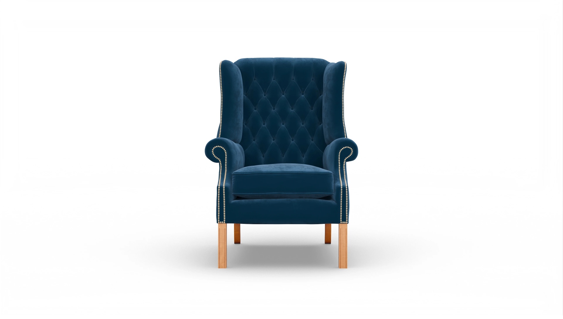 Ohrensessel Francisco in Samt Ansicht des Produktes Francisco Sessel in Samt blau