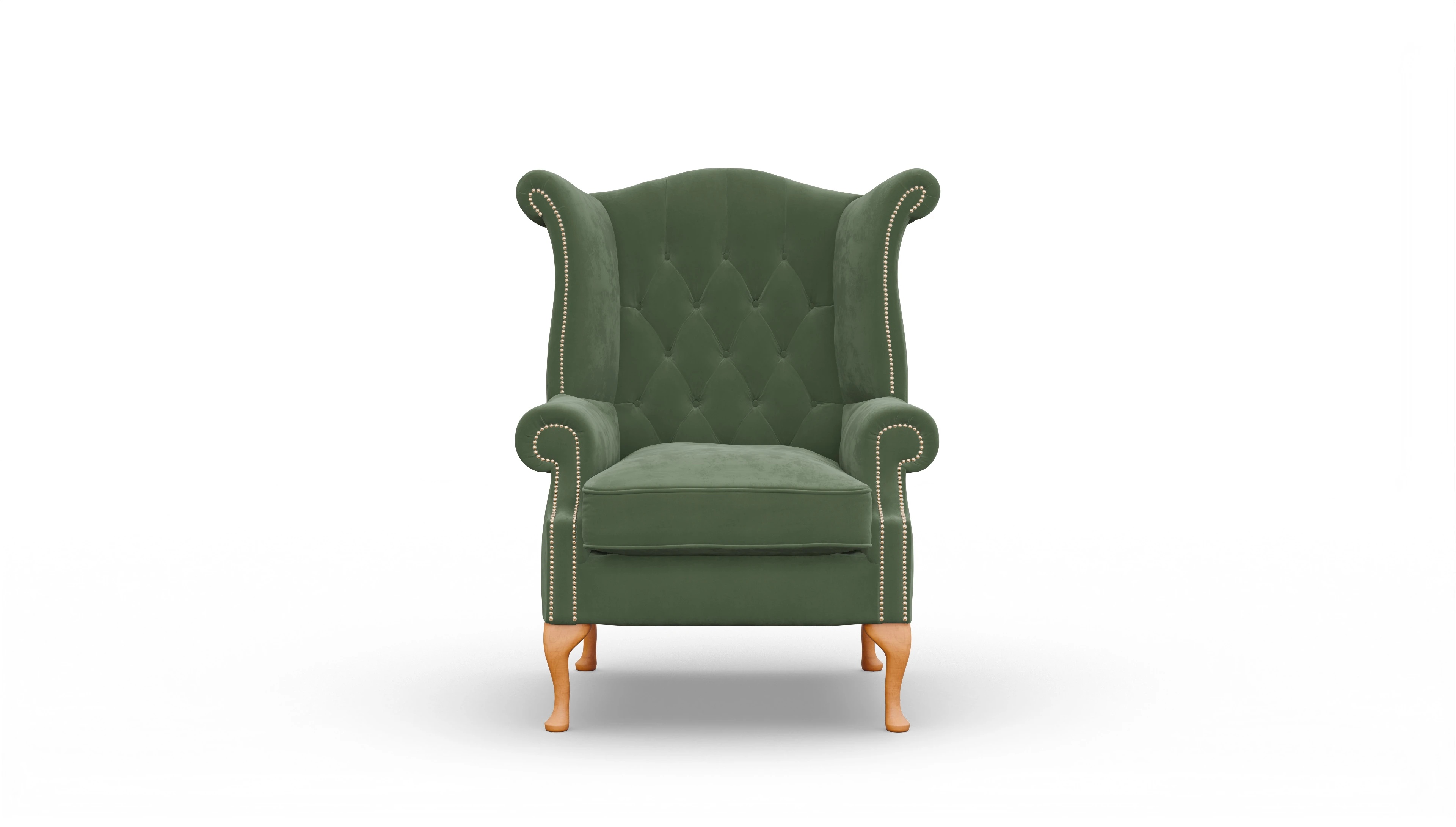 Ohrensessel Crawford in Samt Ansicht des Produktes Crawford Sessel in Samt grün