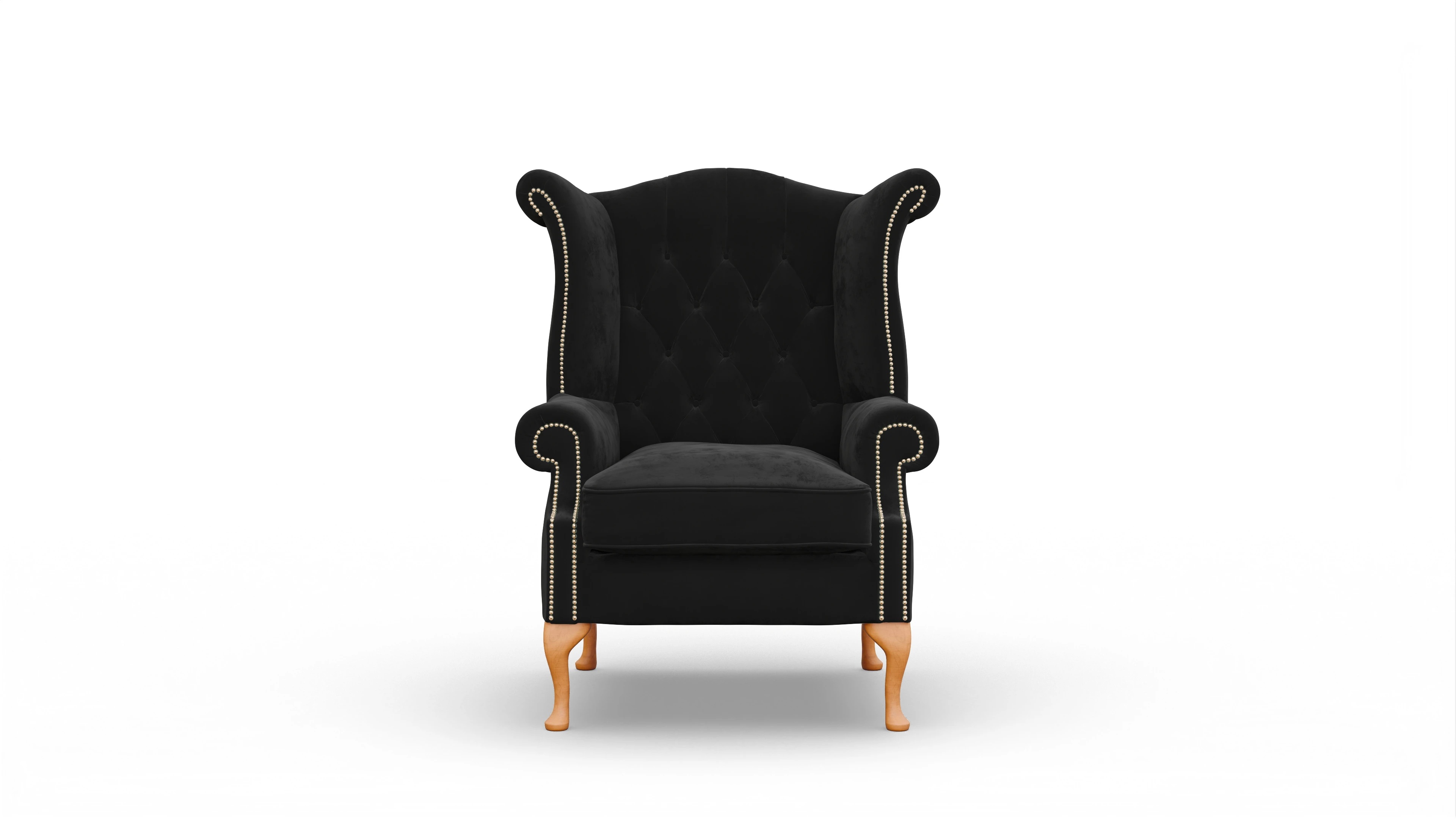 Ohrensessel Crawford in Samt Ansicht des Produktes Crawford Sessel in Samt schwarz