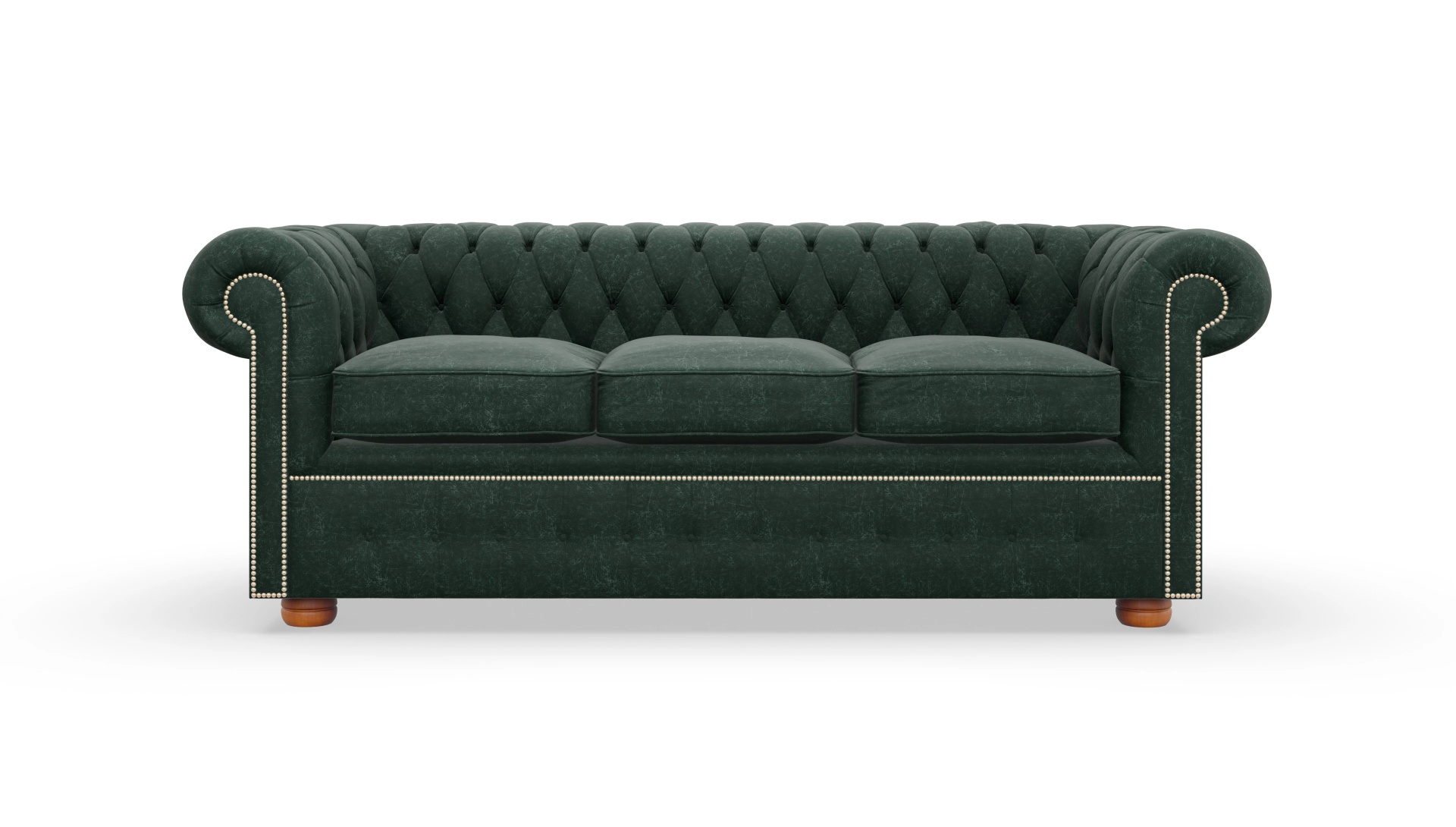 Samtschlafsofa Devon im Chesterfield-Stil Ansicht des Produktes Devon 3-Sitzer in Samt weiß