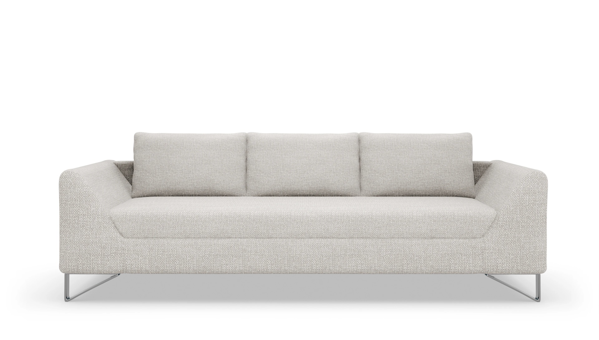Designer-Sofa Vertice in Stoff Ansicht des Produktes Vertice 3-Sitzer in Stoff weiß