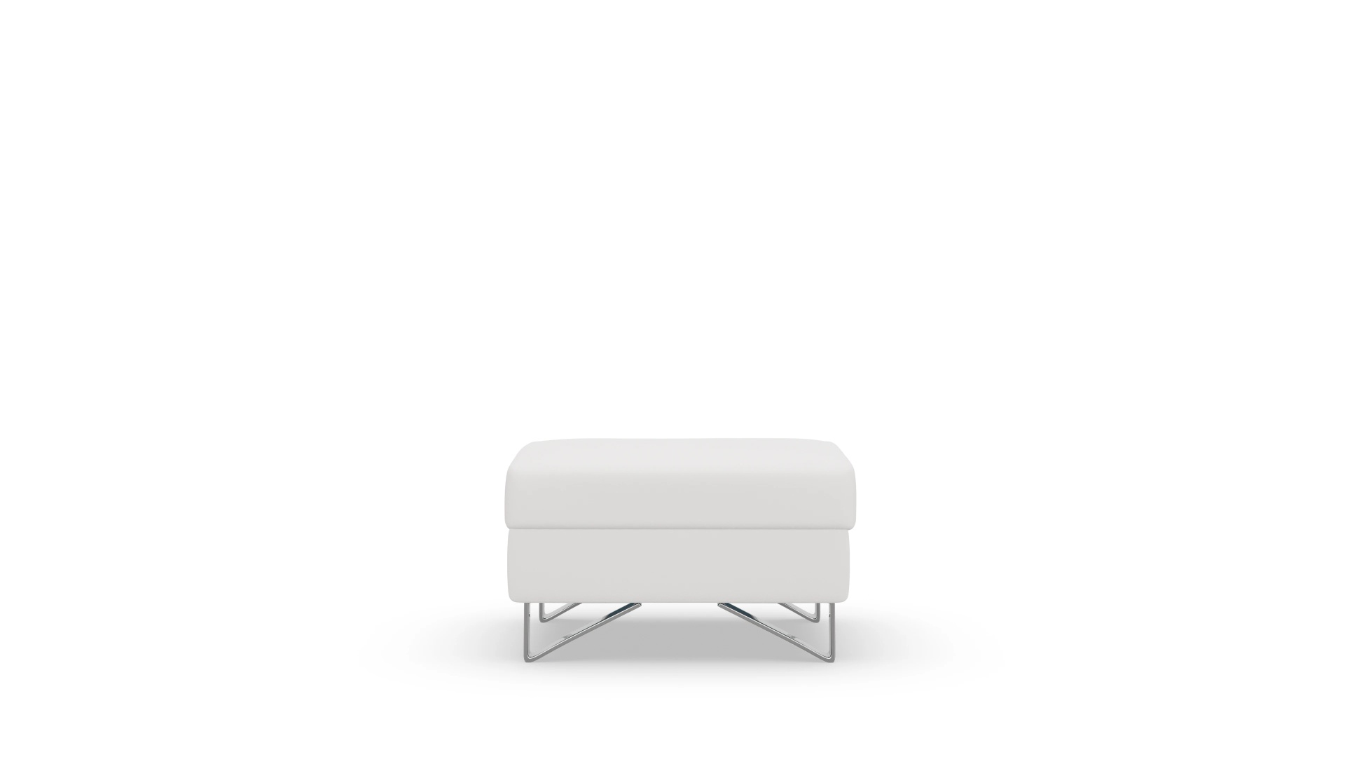 Designer-Hocker Vertice in Leder Ansicht des Produktes Vertice Hocker in Leder weiß