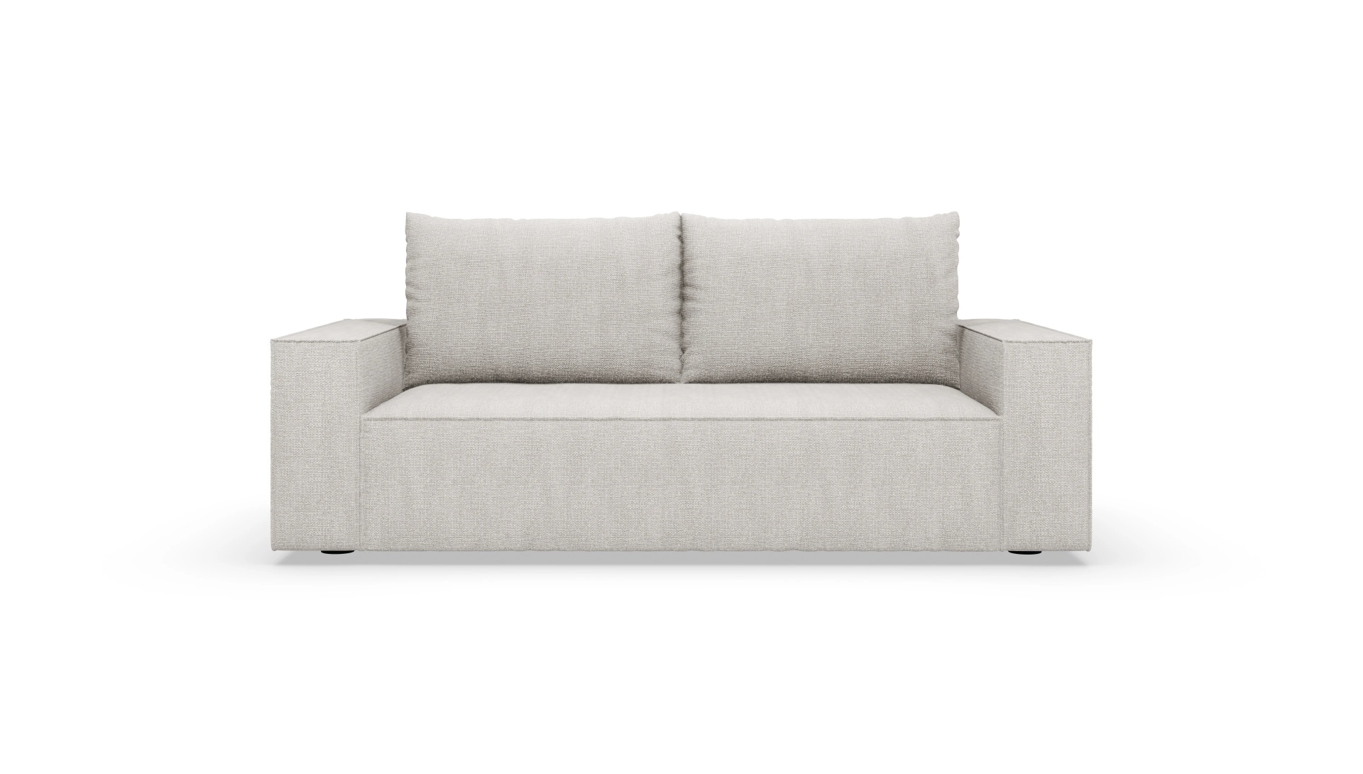 Designer-Sofa Cubo in Stoff Ansicht des Produktes Capara in Stoff weiß