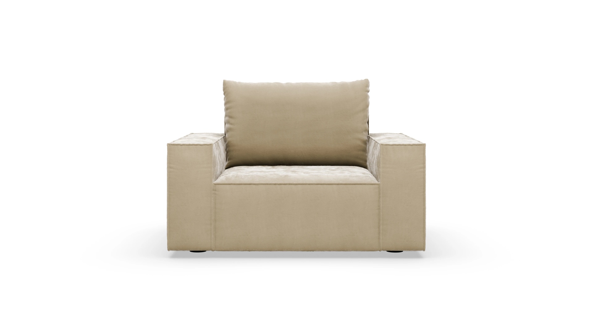 Designer-Sessel Cubo in Stoff Ansicht des Produktes Capara in Samt weiß
