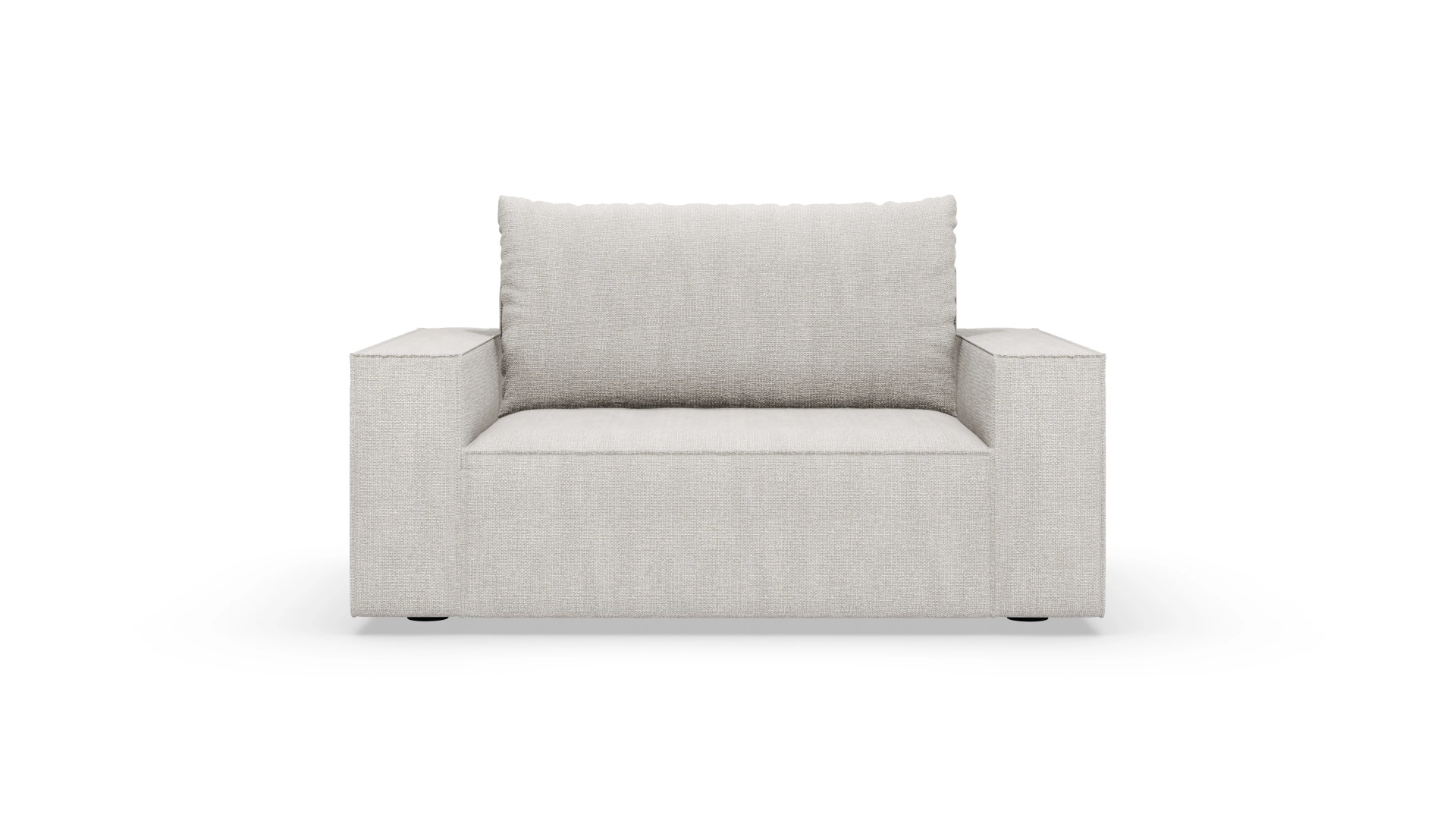 Designer-Sessel Cubo in Stoff Ansicht des Produktes Capara in Stoff weiß