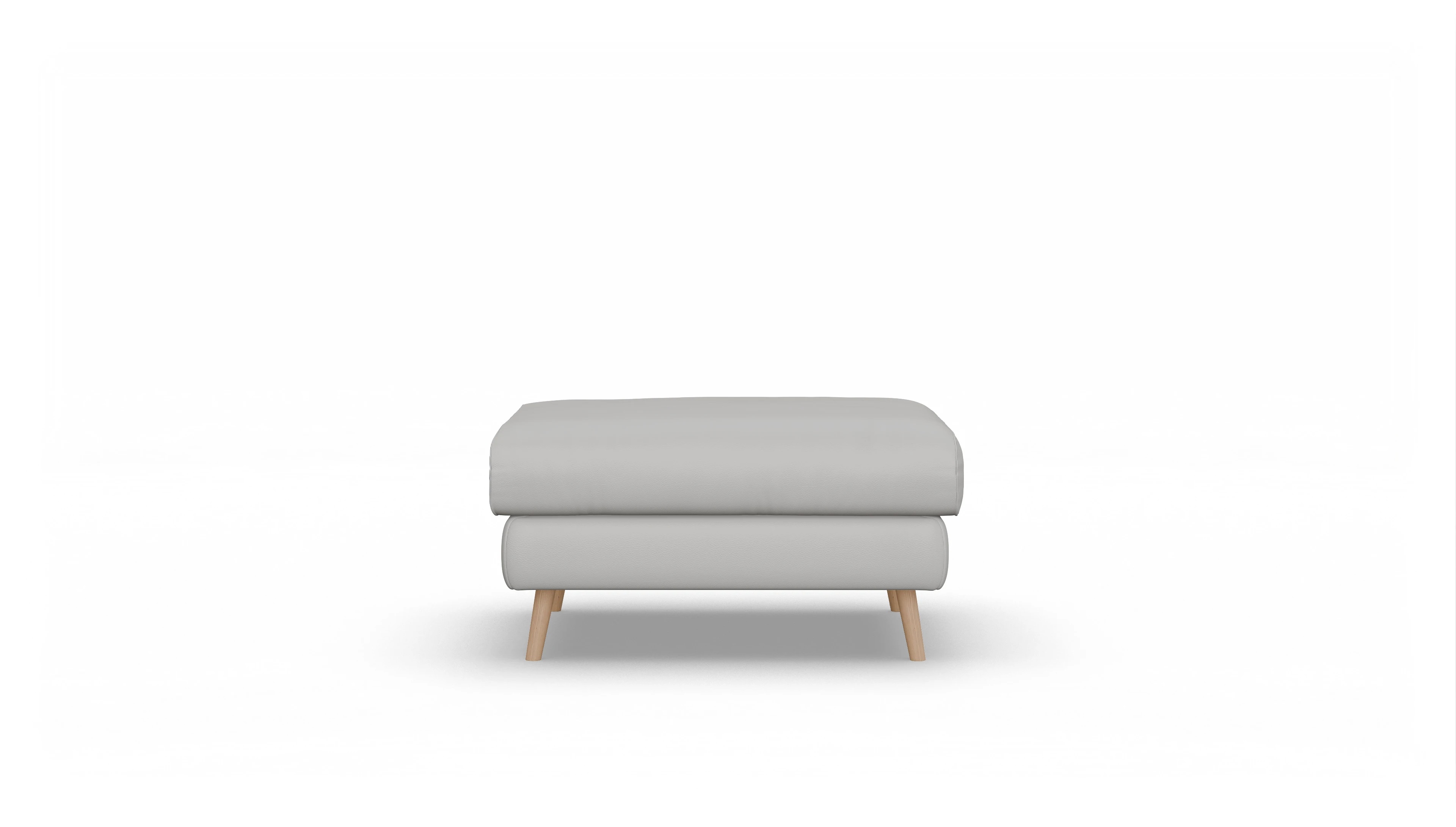 Ansicht des Produktes Sira Hocker in Leder weiß