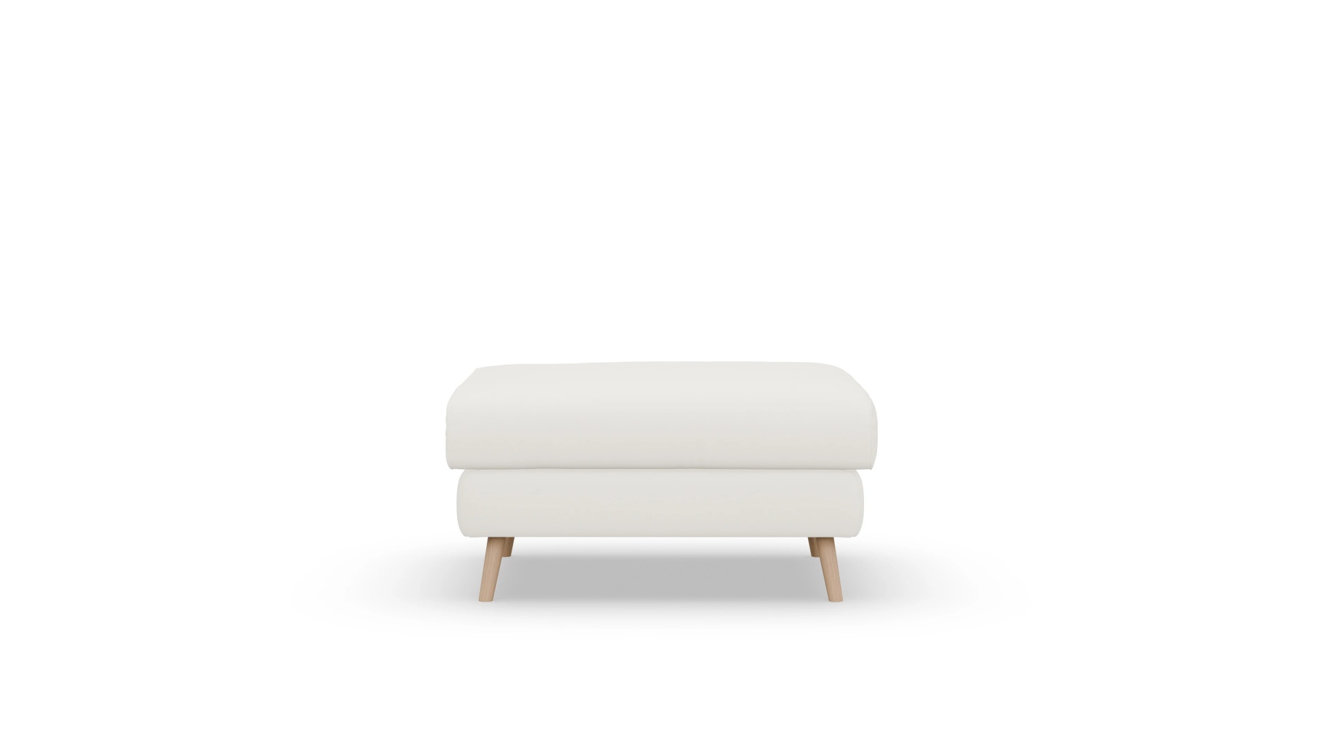 Designer-Hocker Sira in Leder Ansicht des Produktes Sira Hocker in Leder weiß
