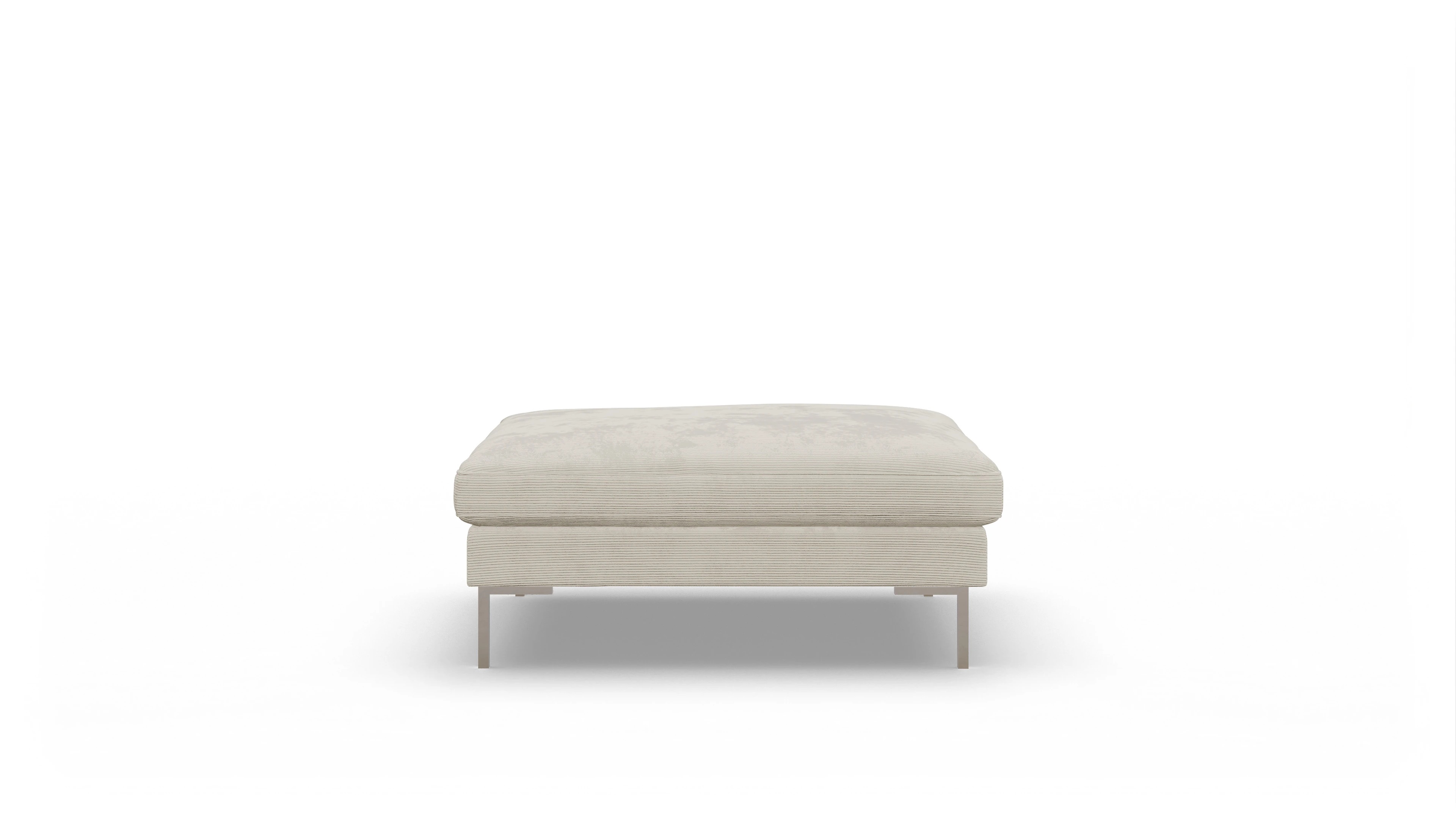 Designer-Hocker Larsen in Stoff Ansicht des Produktes Larsen Hocker in Cord weiß