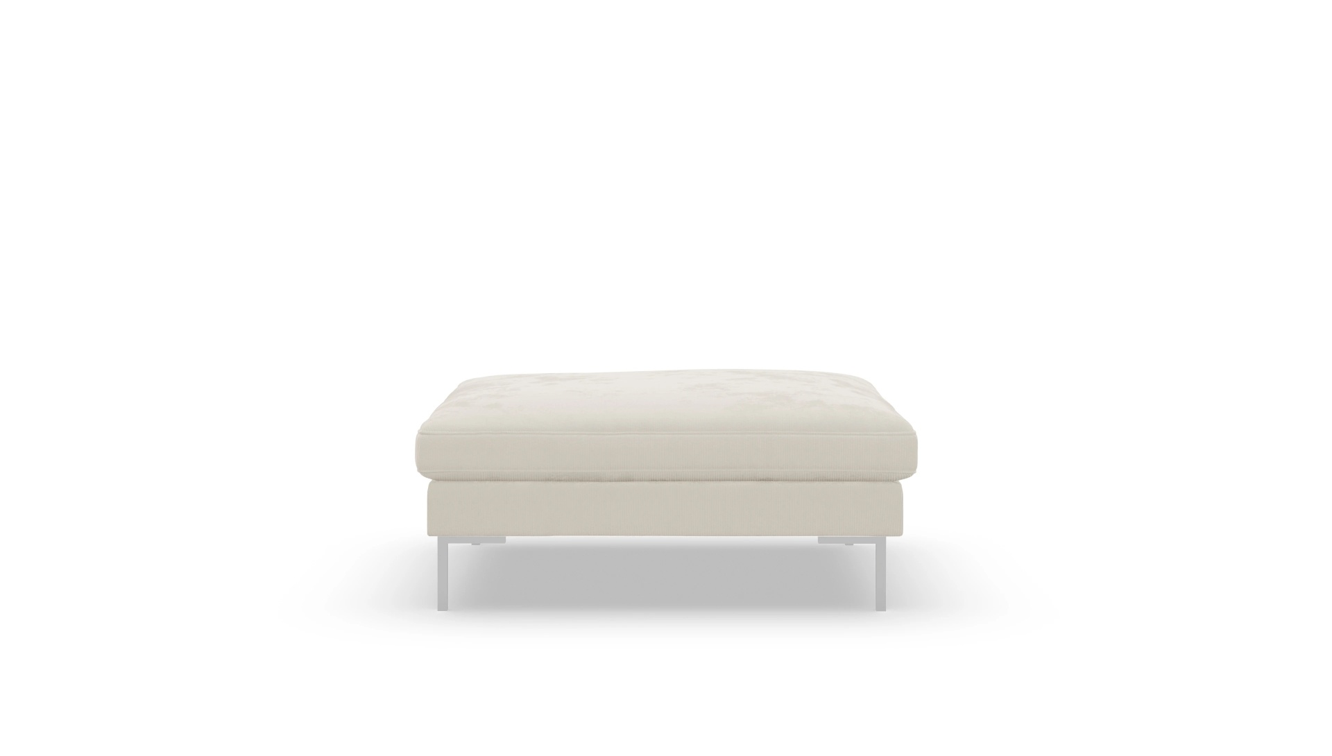 Designer-Hocker Larsen in Stoff Ansicht des Produktes Larsen Hocker in Cord weiß