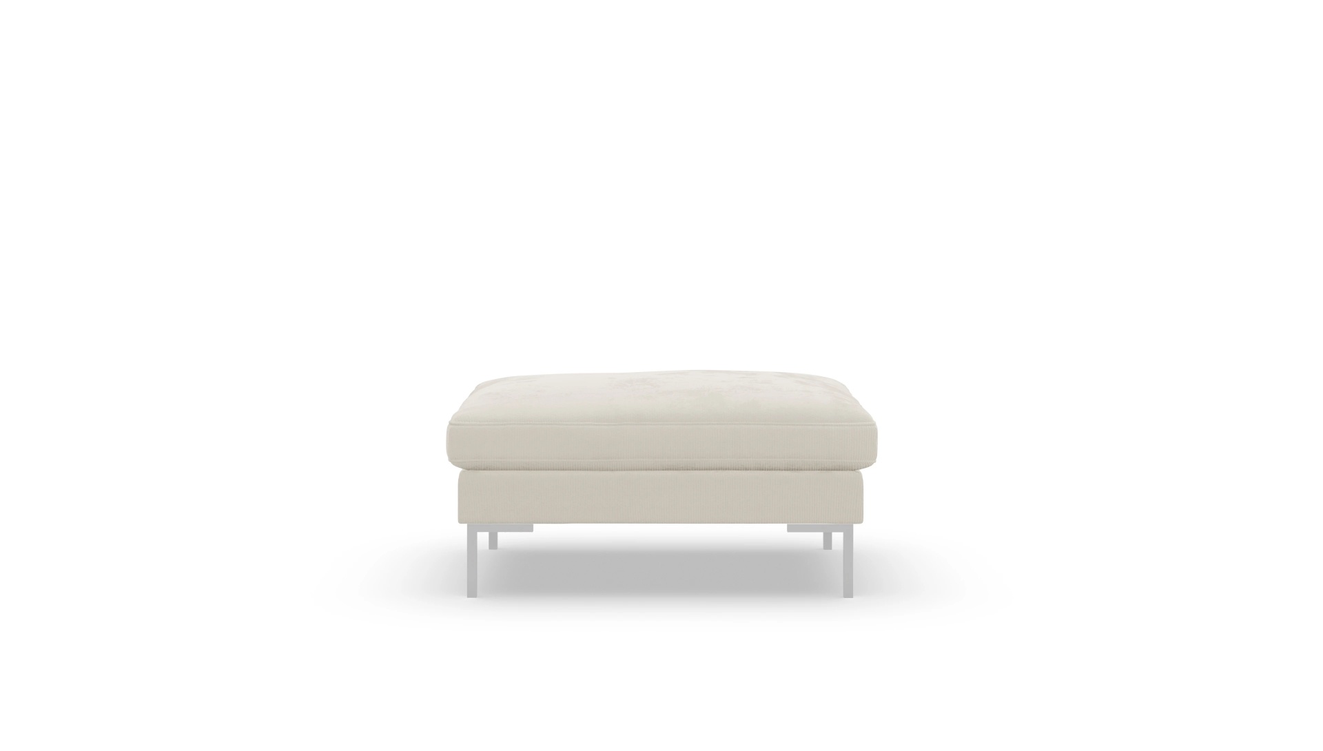 Designer-Hocker Larsen in Stoff Ansicht des Produktes Larsen Hocker in Cord weiß