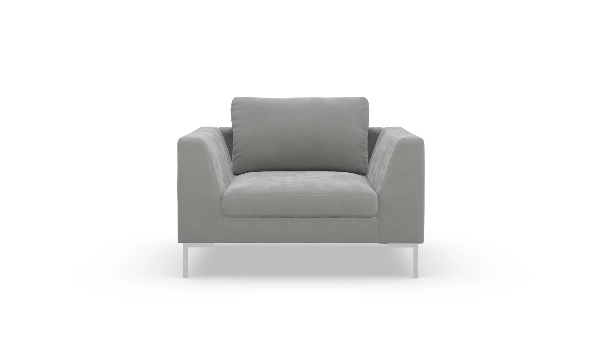 Designer-Sessel Larsen in Stoff Ansicht des Produktes Larsen Sessel in Samt grau