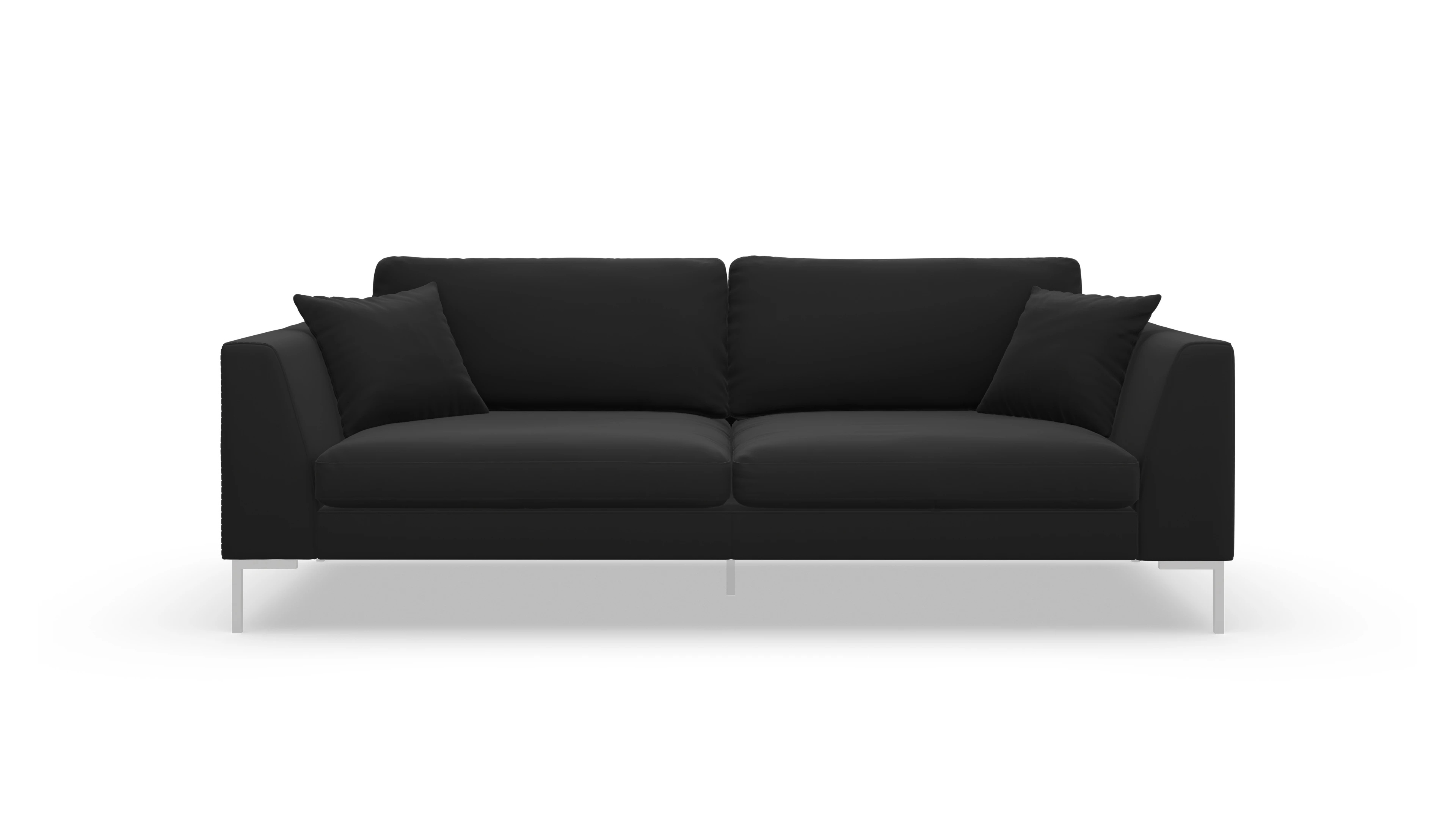 Ledersofa Larsen Ansicht des Produktes Larsen 3-Sitzer in Leder schwarz