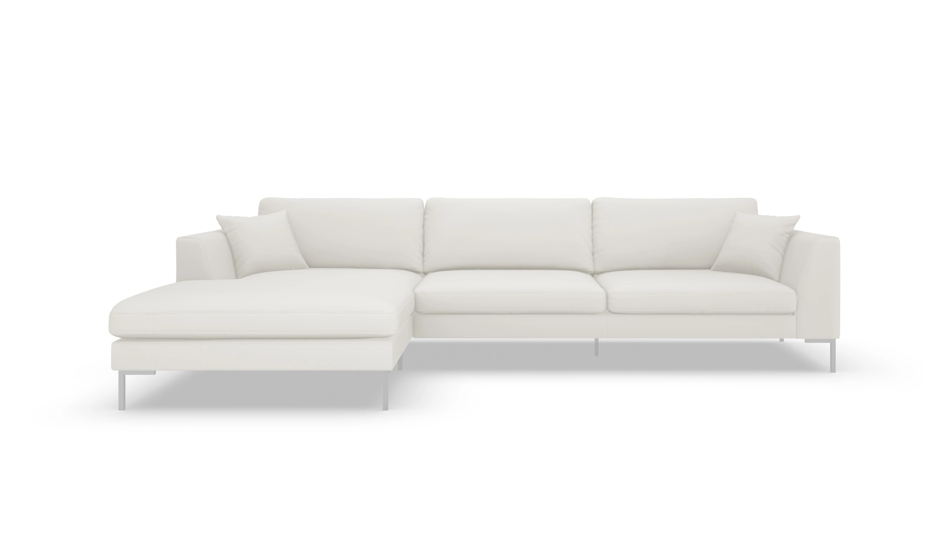 Ansicht des Produktes Larsen Sofa mit Rec links in Leder weiß