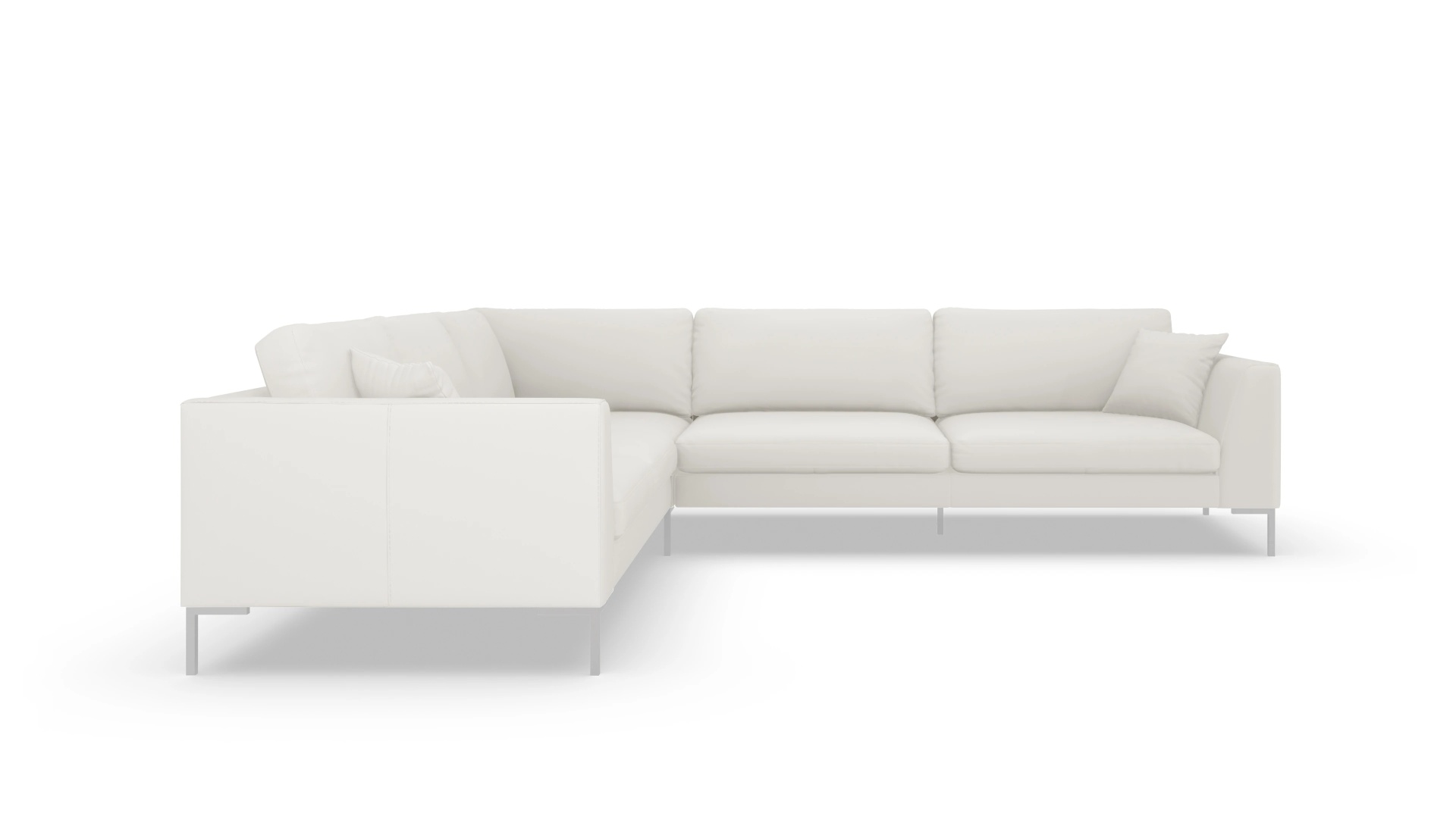 Ansicht des Produktes Larsen Ecksofa Links in Leder weiß