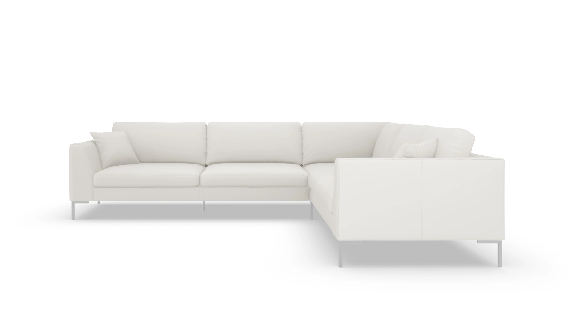 Ledersofa Larsen Ansicht des Produktes Larsen Ecksofa Rechts in Leder weiß