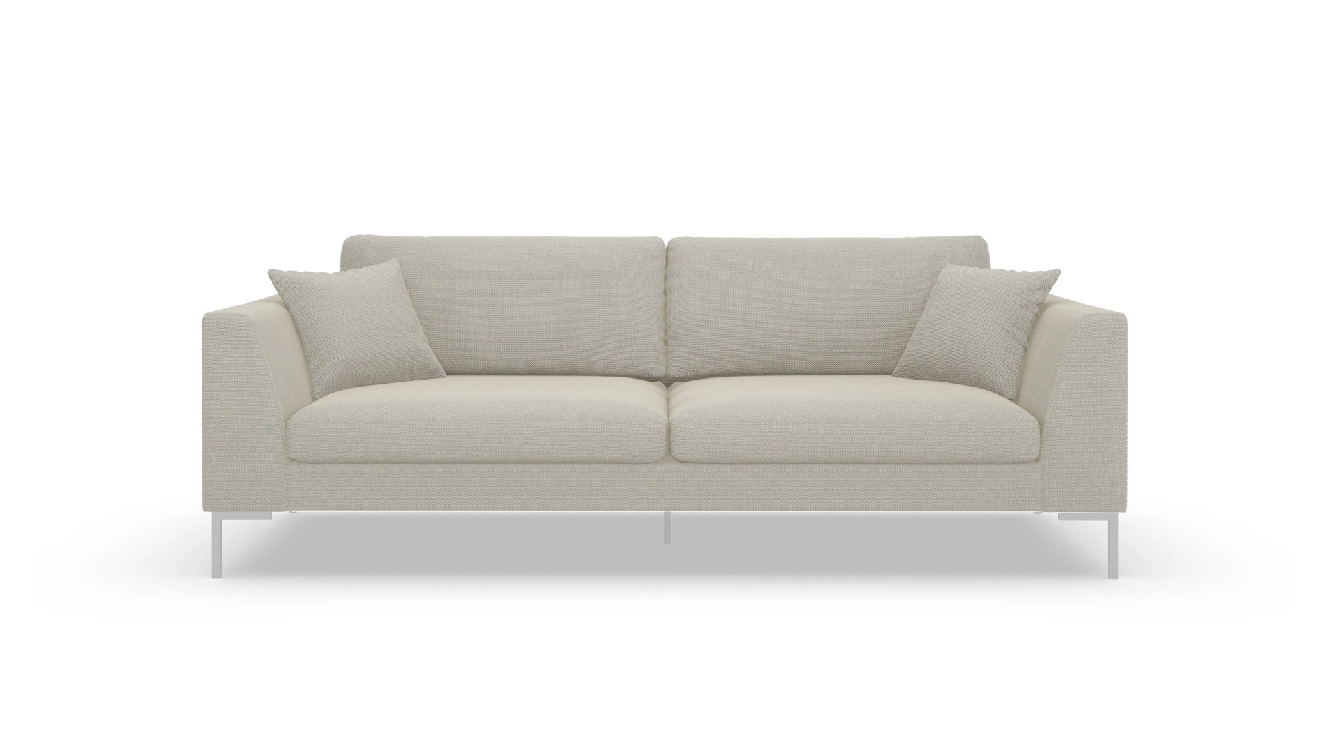 Designer-Sofa Larsen in Stoff Ansicht des Produktes Larsen 3-Sitzer in Stoff weiß