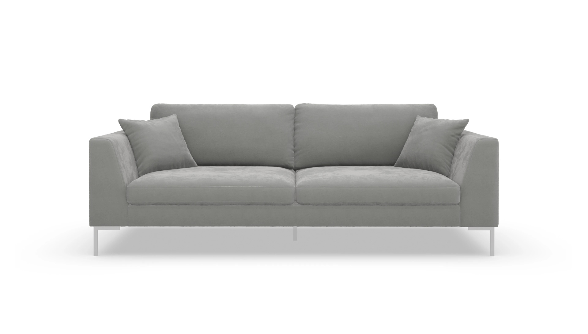 Designer-Sofa Larsen in Stoff Ansicht des Produktes Larsen 3-Sitzer in Samt grau