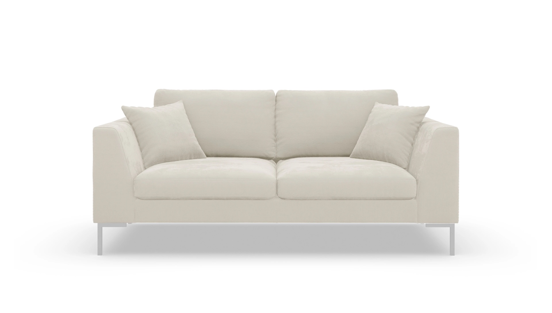 Designer-Sofa Larsen in Stoff Ansicht des Produktes Larsen 2-Sitzer in Cord weiß