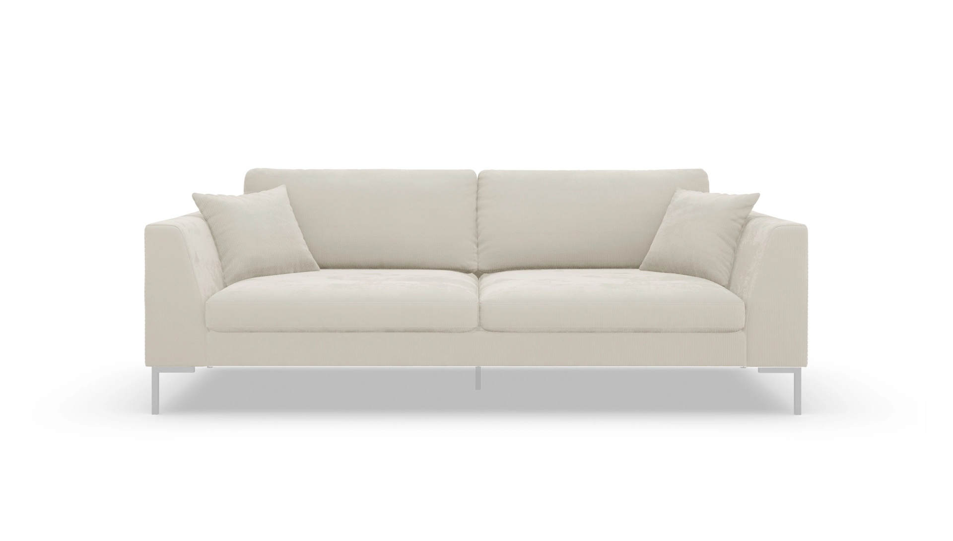 Designer-Sofa Larsen in Stoff Ansicht des Produktes Larsen 3-Sitzer in Cord weiß