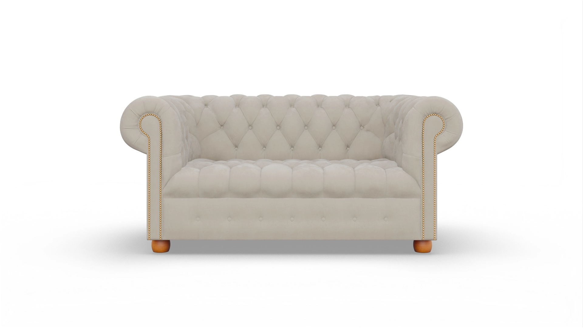 Chesterfield Samtsofa Bingley Ansicht des Produktes Bingley 2-Sitzer in Samt beige