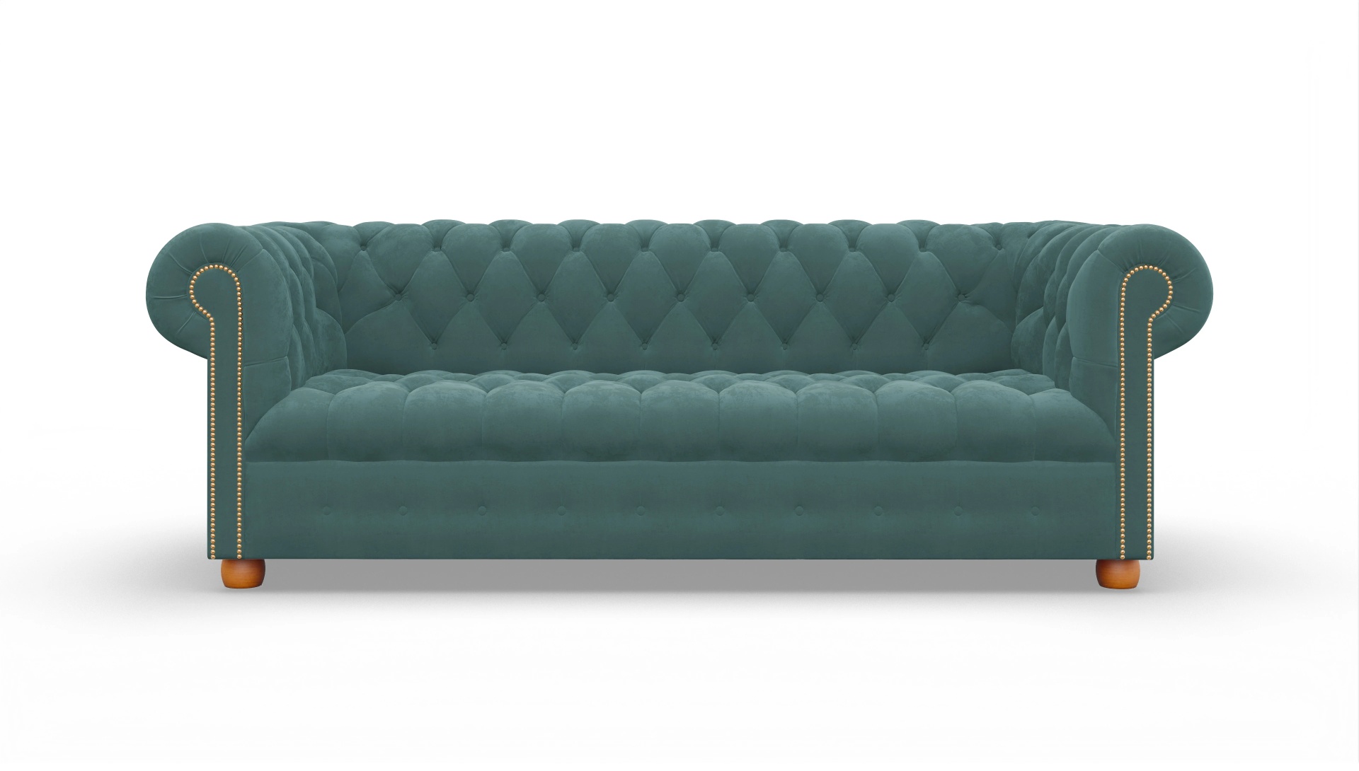 Chesterfield Samtsofa Bingley Ansicht des Produktes Bingley 3,5-Sitzer in Samt blau